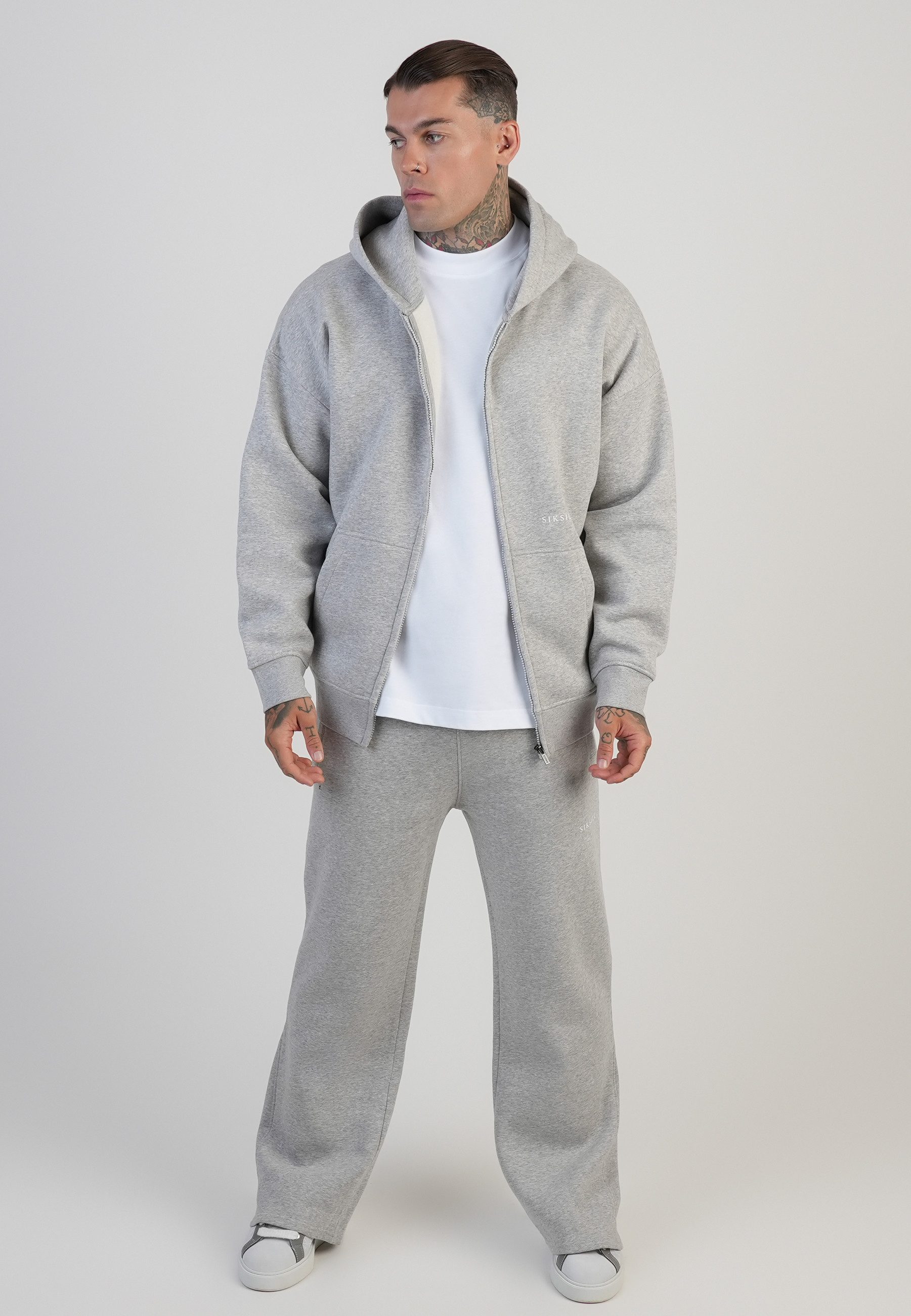 Hoodie SikSilk Herren Hoodie mit Grafik und durchgehendem Reißverschluss