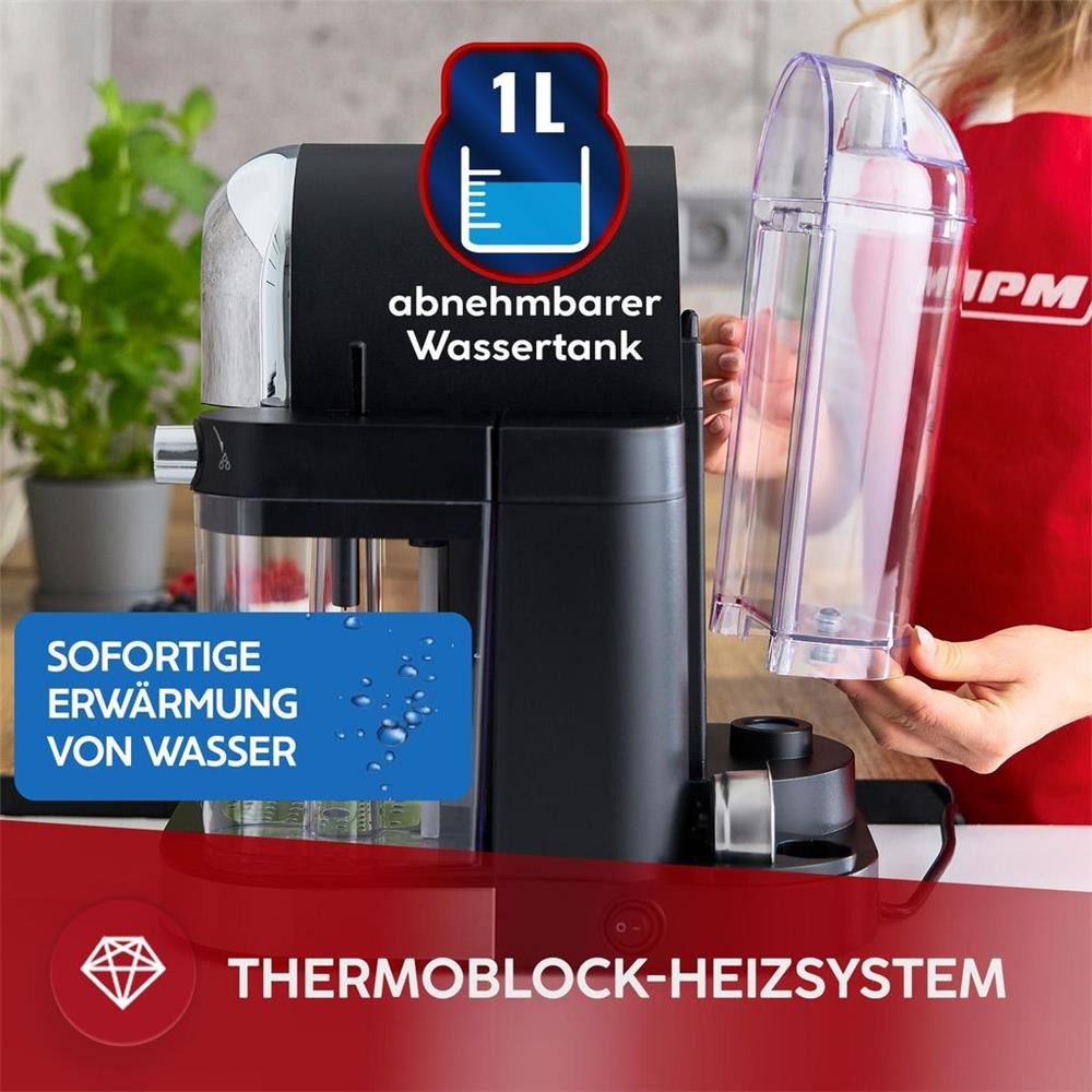 MPM Kaffeevollautomat, Automatisches Milchsystem, bis zu 6 Kaffeevariationen
