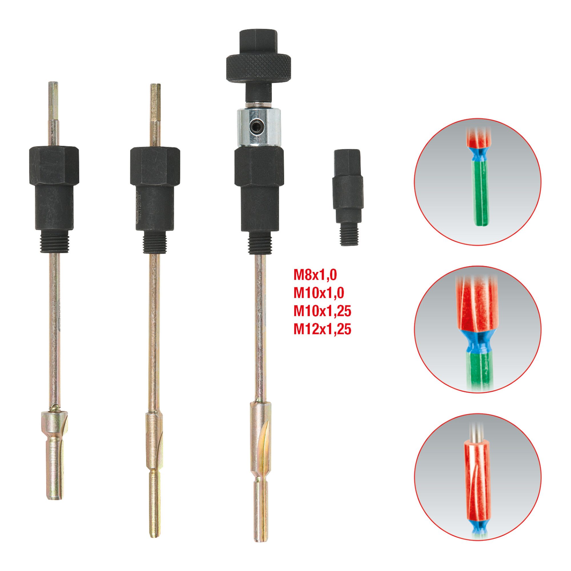KS Tools Reißnadel KS Tools MASTER 3 in 1 Glühkerzen-Reibahlen-Satz, 9-teilig