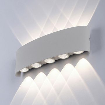 Paul Neuhaus LED Außen-Wandleuchte LED Wandleuchte Carlo in Silber pulverbeschichtet 10x 0,8W 1200lm IP54, keine Angabe, Leuchtmittel enthalten: Ja, fest verbaut, LED, warmweiss, Aussenlampe, Aussenwandleuchte, Outdoor-Leuchte