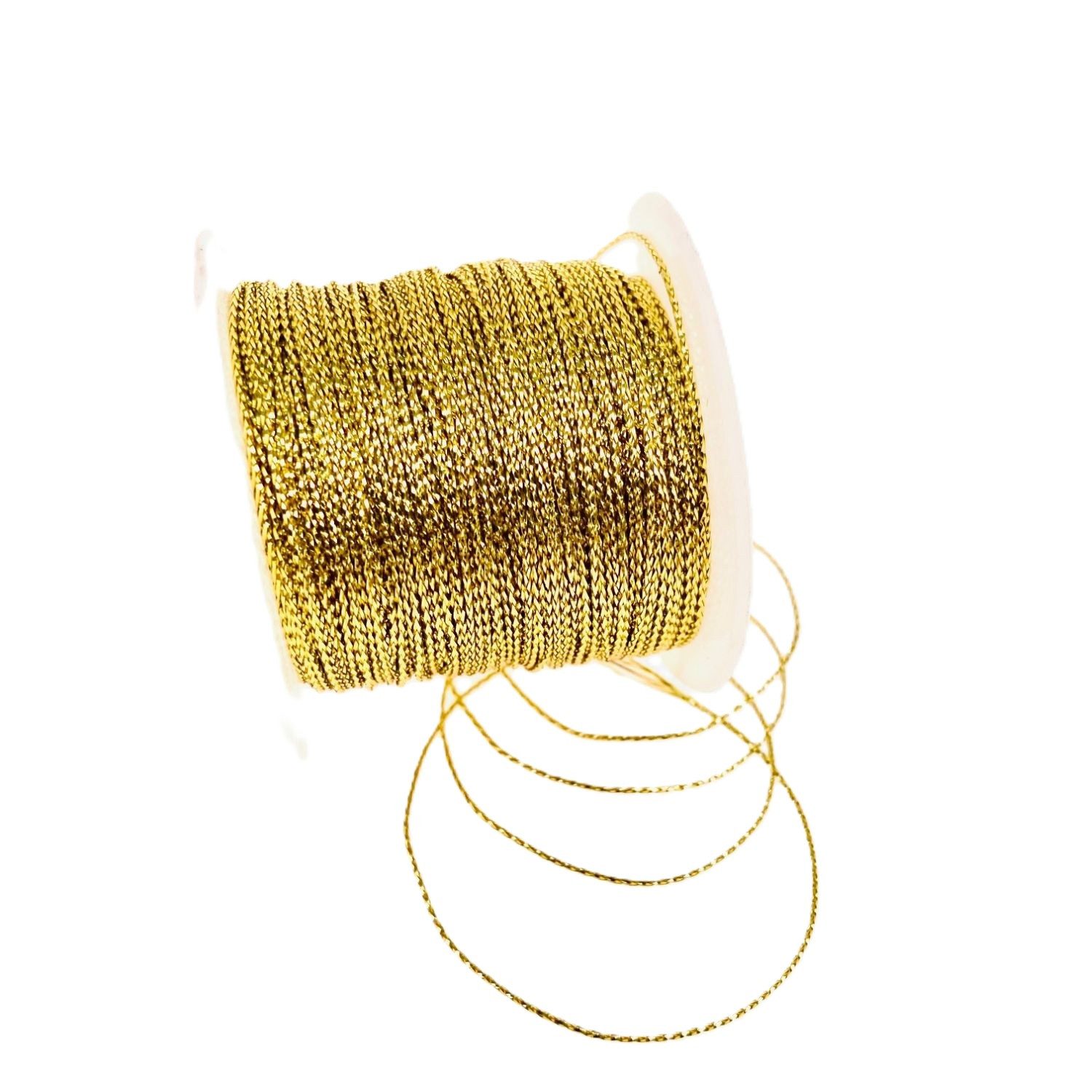 Deko AS Dekoband Dekokordel Collier-Cord - gold - 1mm Ø - 100m - 8022-1-100-19