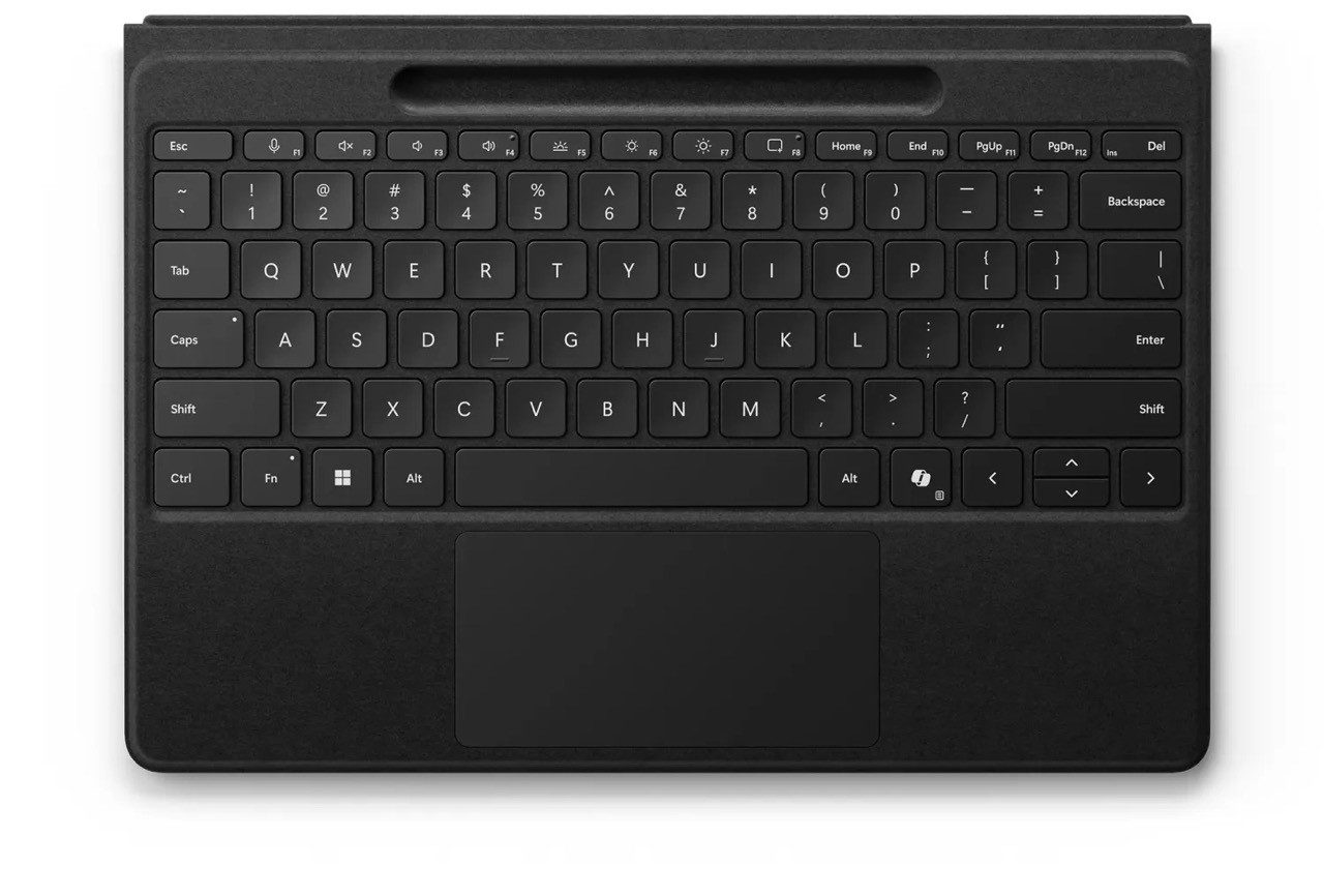 Microsoft Microsoft Surface Pro Type Cover Flex ATDE Black Tablet-Tastatur (integrierter Akku, Chiclet, Haltevorrichtung für Eingabestift)