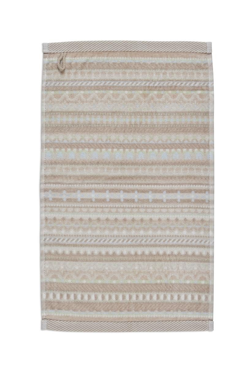 PiP Studio Gästehandtuch Geometric Print Gästehandtuch sand 30x50cm (1 Stück), 100% Baumwolle (325881)