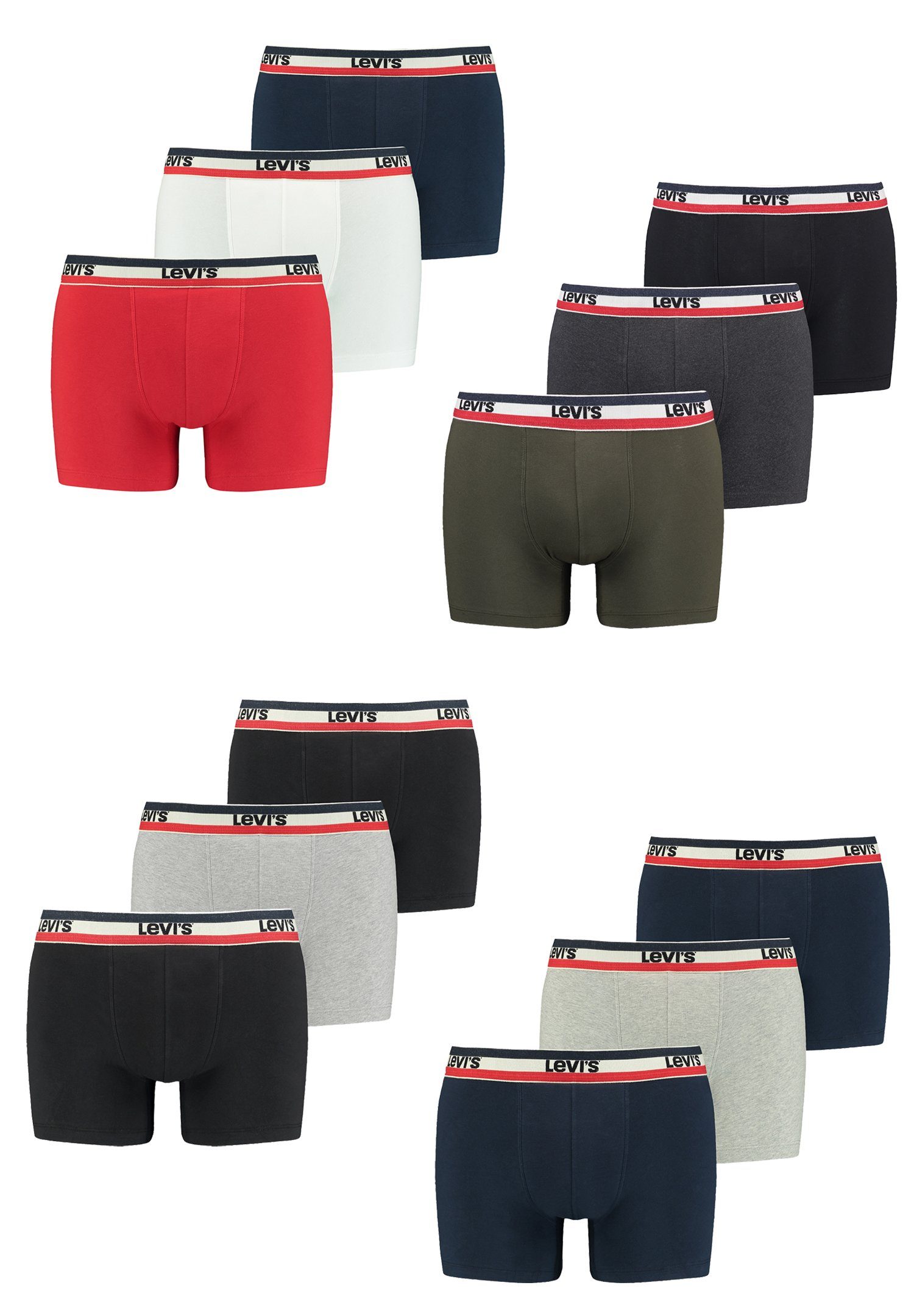 Sprtswr LEVIS 9P Boxer 9er-Pack) Boxershorts Logo (9-St., Levi's® Men Khaki