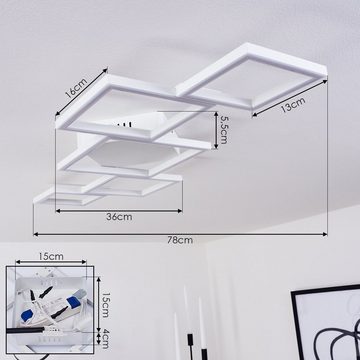 hofstein Deckenleuchte »Zocca« moderne eckige Deckenlampe aus Metall/Kunststoff in Weiß, 3000 Kelvin, 40 Watt, 4000 Lumen
