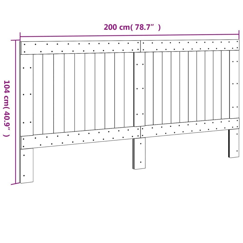 vidaXL Kiefer Kopfteil 200x104 cm Massivholz Kopfteil