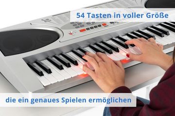 McGrey Home Keyboard LK-5430 - 54 Leuchttasten Einsteigerkeyboard, (Schüler-Set, 3 tlg., inkl. Mikrofon und Keyboardschule), 100 Sounds & Rhythmen, umfangreiche Lernfunktion