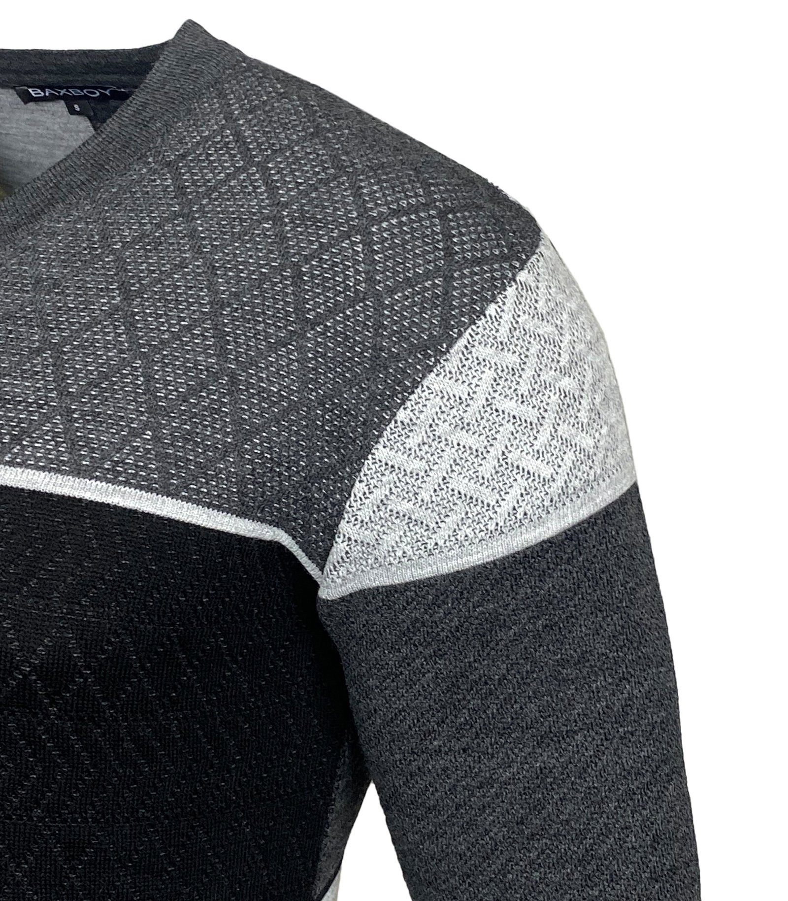 Baxboy Strickpullover Baxboy Herren Pullover V-Neck Strick-Pullover Rundkragen BB-52301