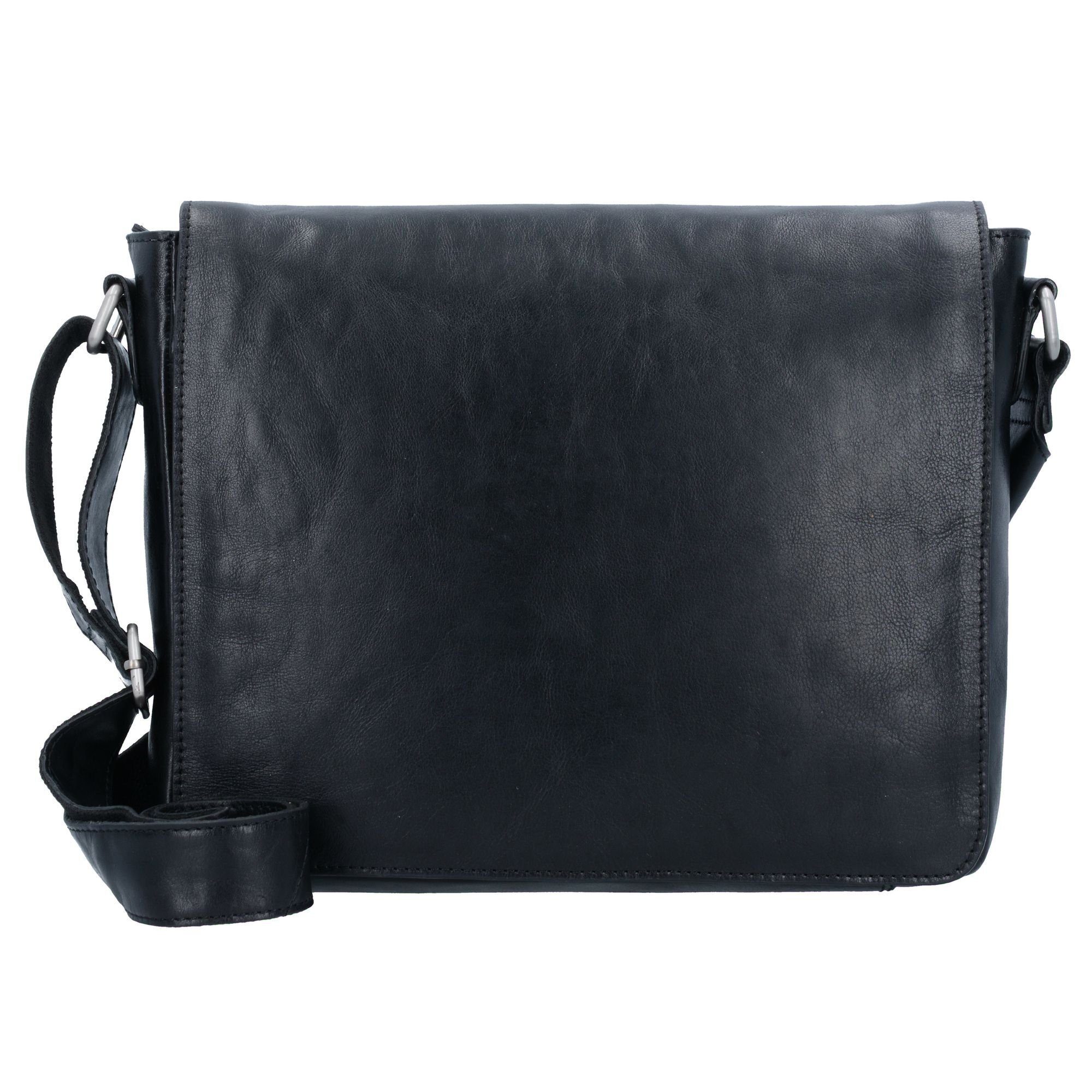 Bag Leonhard Messenger schwarz Cambridge, Leder Heyden