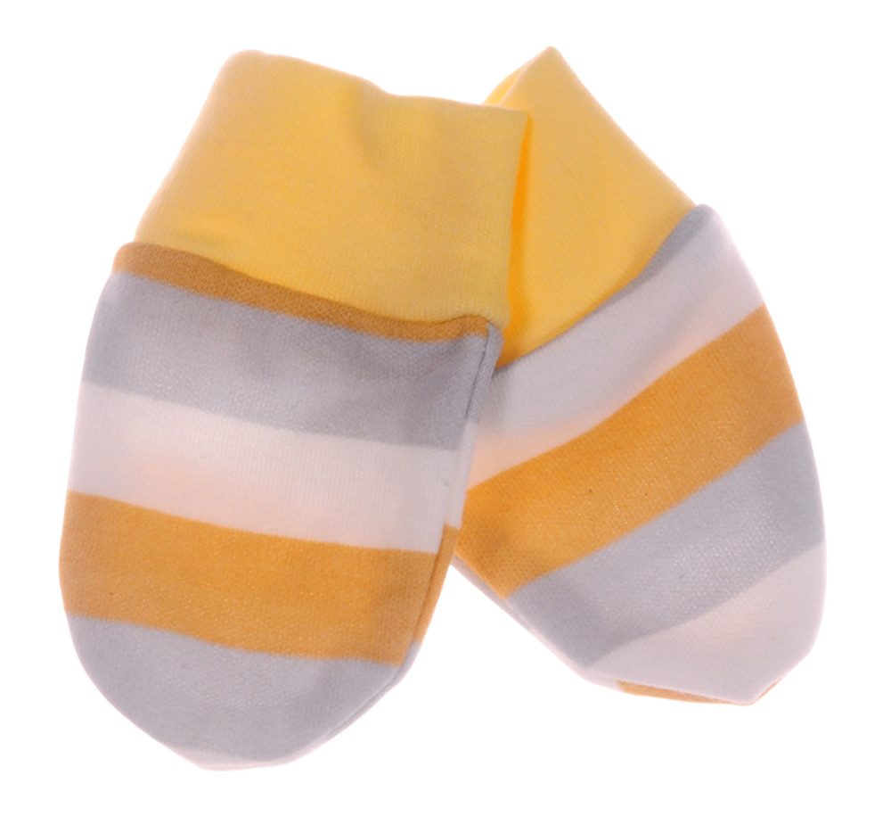 La Bortini Fäustlinge Baby Kratzfäustlinge Kratzhandschuhe 2er Pack in Gelb Baby Zubehör 2 Paare neutral, für Neugeborene