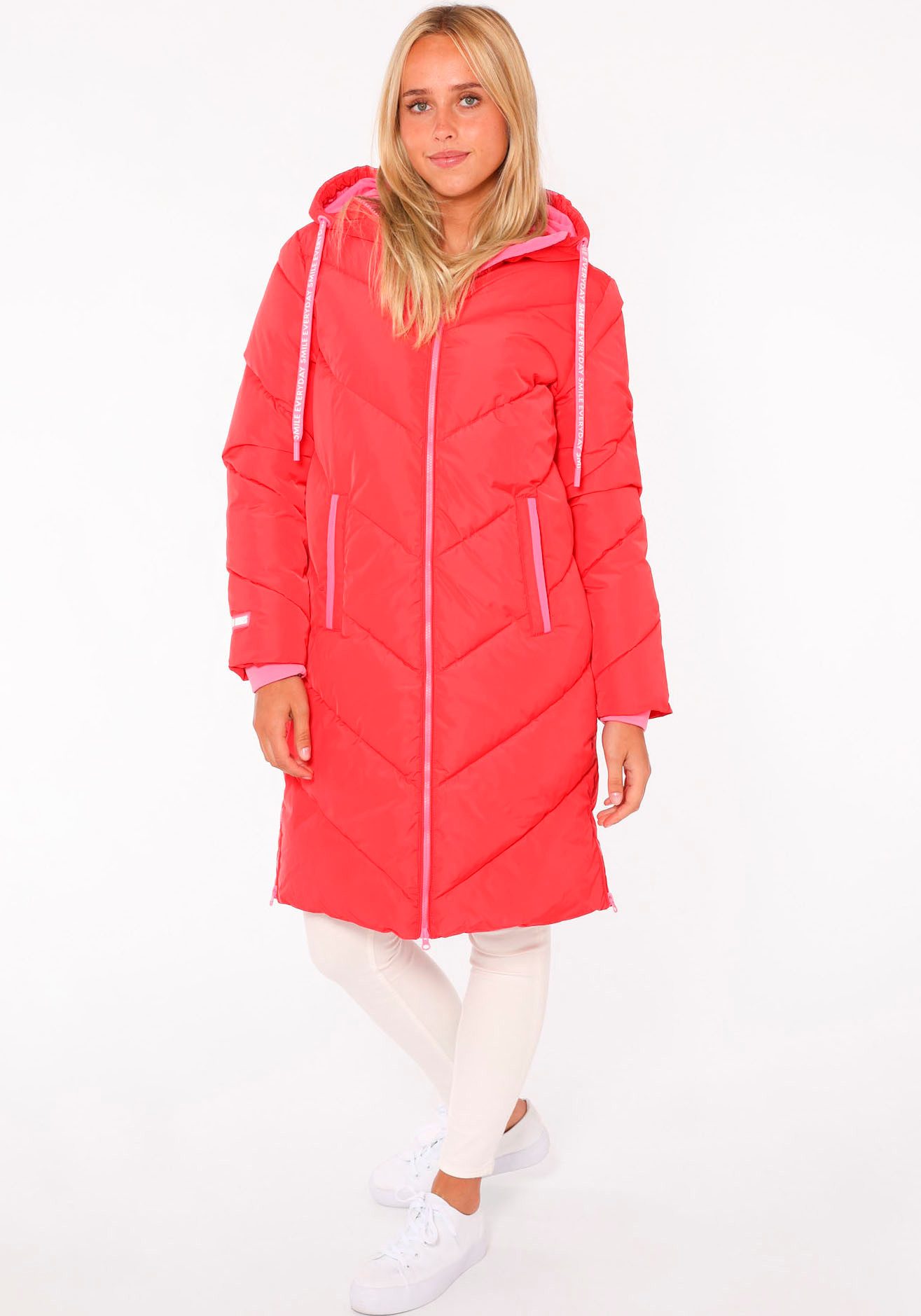 Zwillingsherz Steppjacke "Good Vibes Only" mit Kapuze, Backprint und bedruc günstig online kaufen