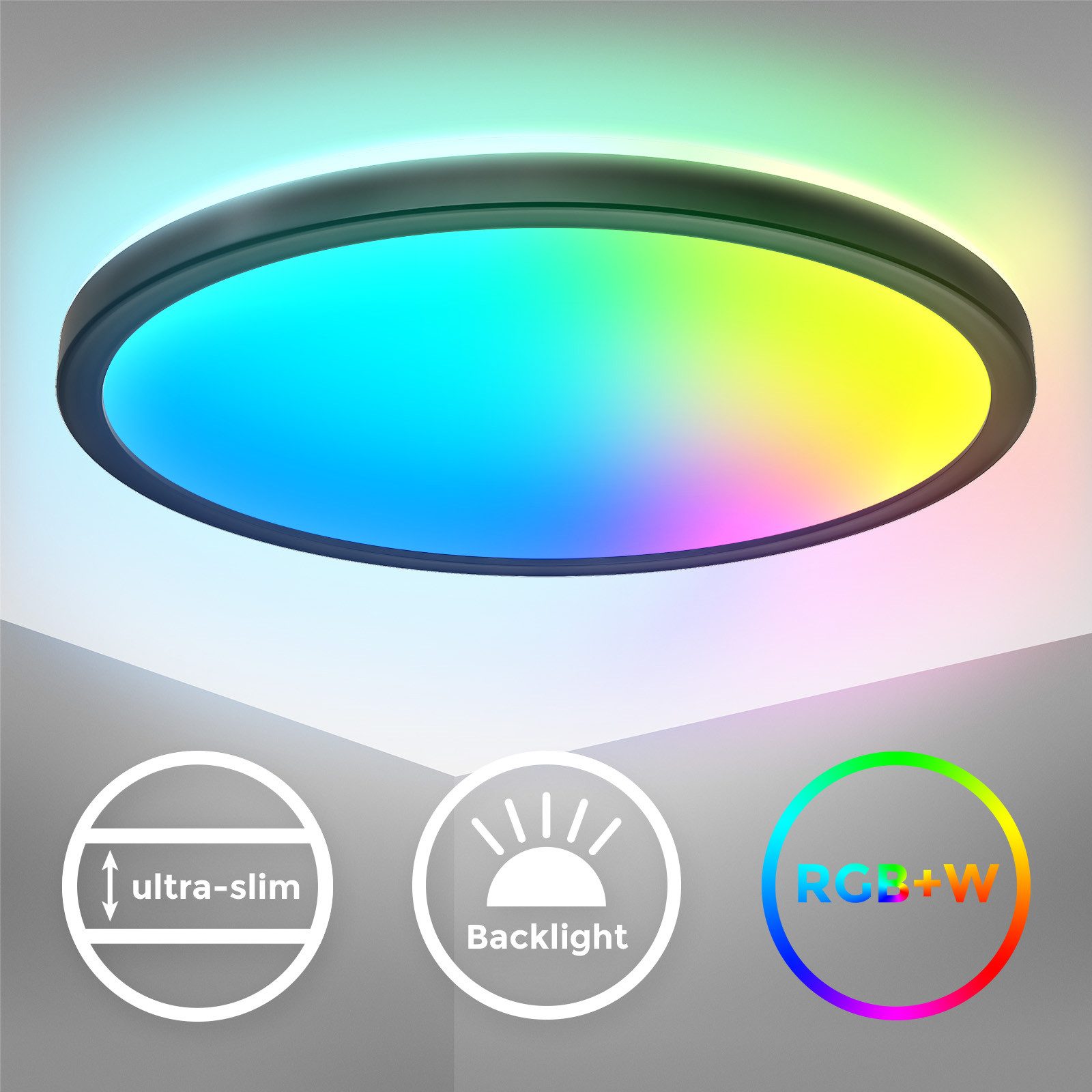 B.K.Licht Deckenleuchte LED Deckenlampe dimmbar Wohnzimmer Fernbedienung Ba günstig online kaufen