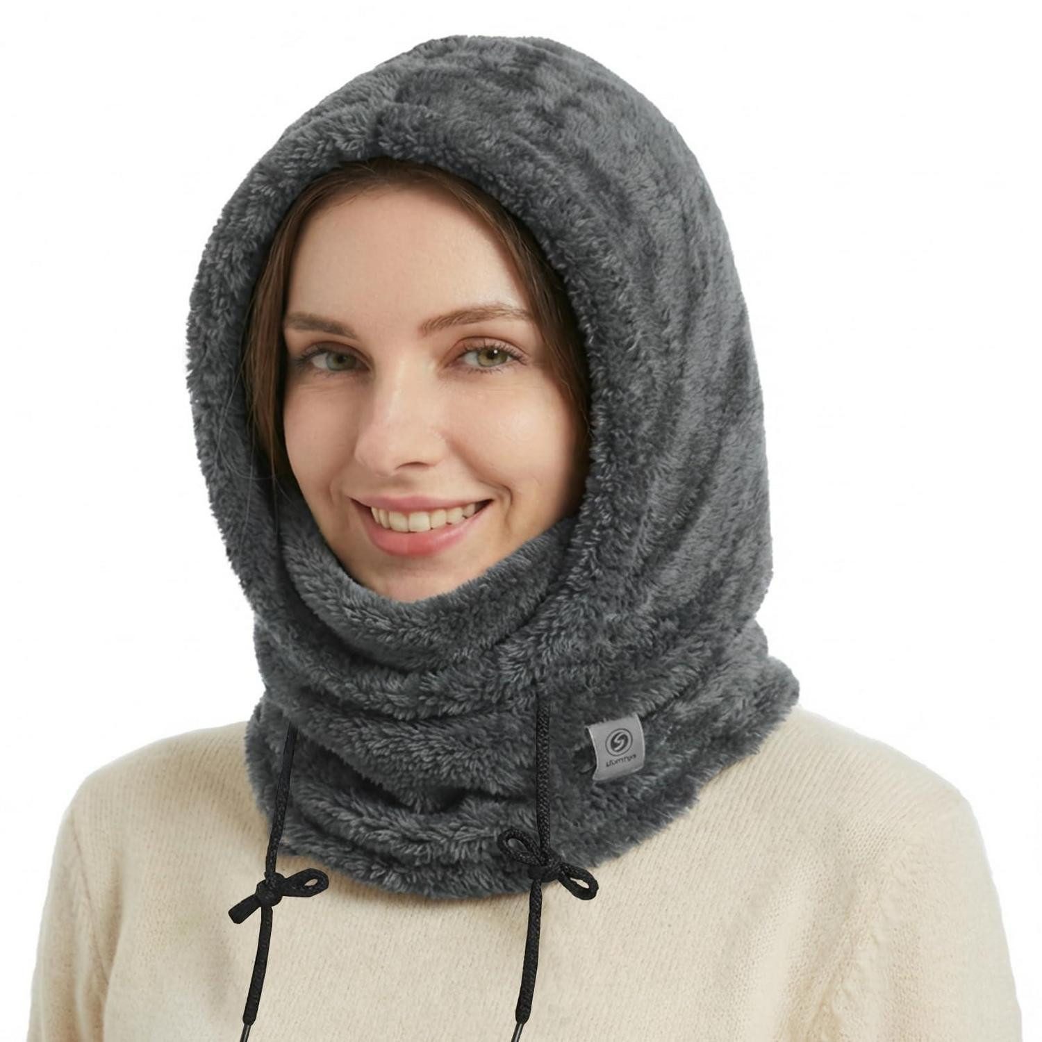 Sturmhaube Sturmhaube Skimaske Balaclava Fleece Thermo Damen Herren Grau
