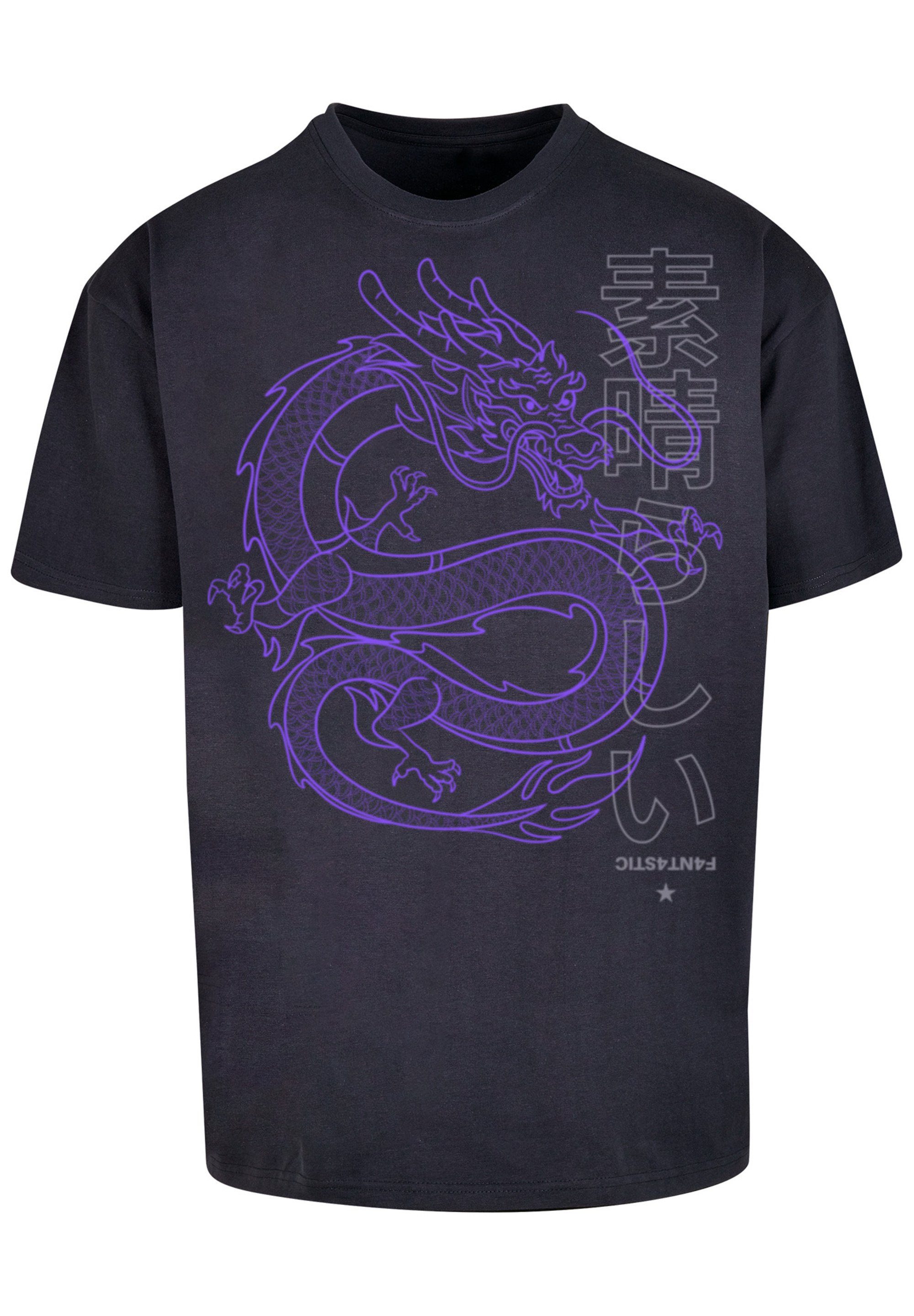 Drache Print navy F4NT4STIC T-Shirt Japan
