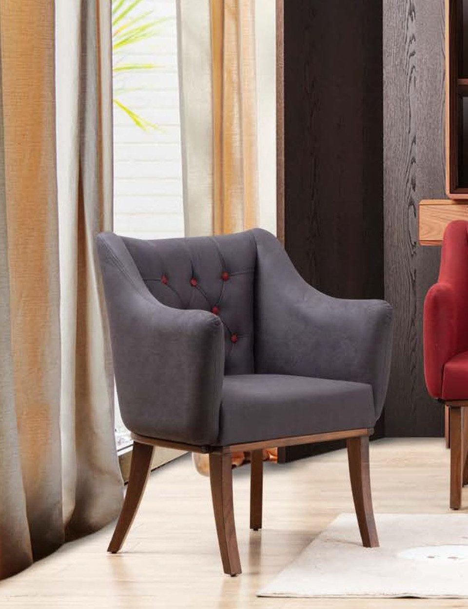 Xlmoebel Loungesessel Polsterstuhl mit Armlehne für Wohnzimmer und Esszimmer (1-St), Made in Europa