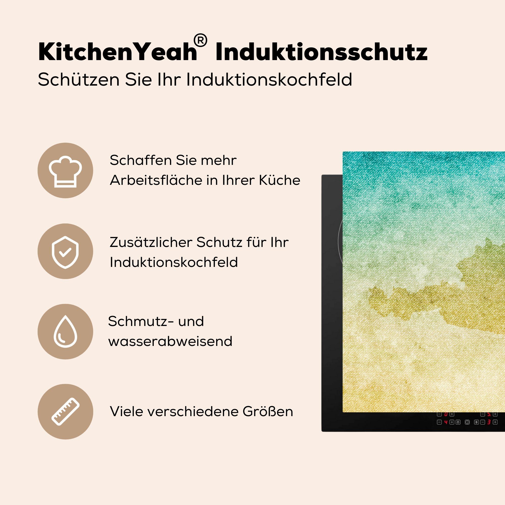 küche von Arbeitsplatte 78x78 in für cm, (1 Österreich MuchoWow Herdblende-/Abdeckplatte Illustration Ceranfeldabdeckung, Farbe, Vinyl, tlg),