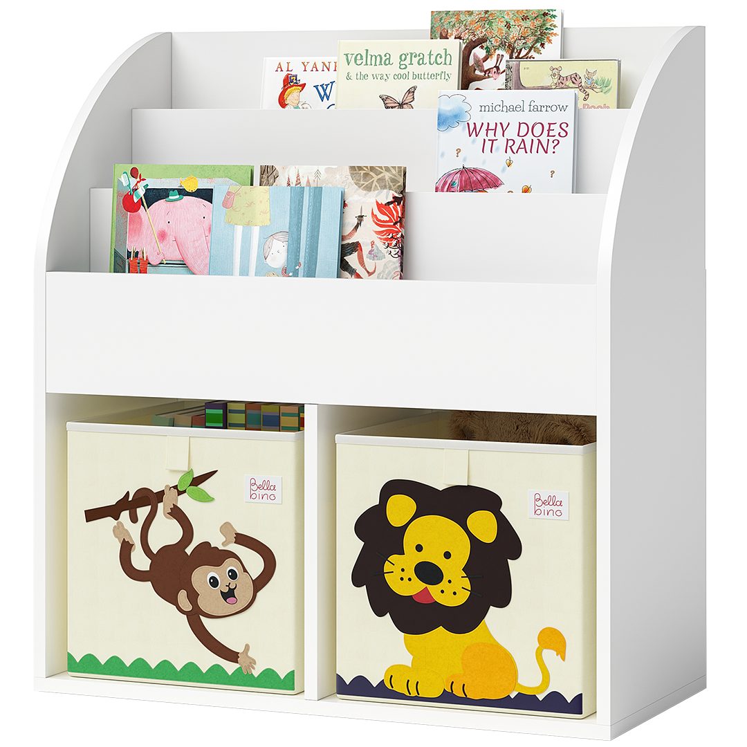 Bellabino Kinderregal Koro mit Fächern und Stauraum, weiß, Bücherregal, Spi günstig online kaufen