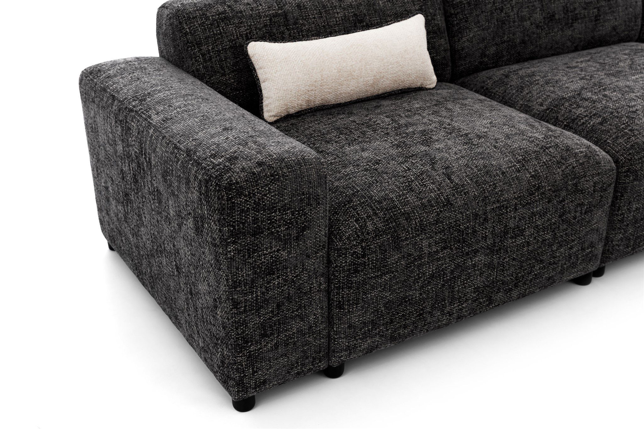 Designersofa Olivgrün in Inkl. ROMY Sofa Fun Zierkissen 2 Möbel Enjoy Me, 2-Sitzer Stoff