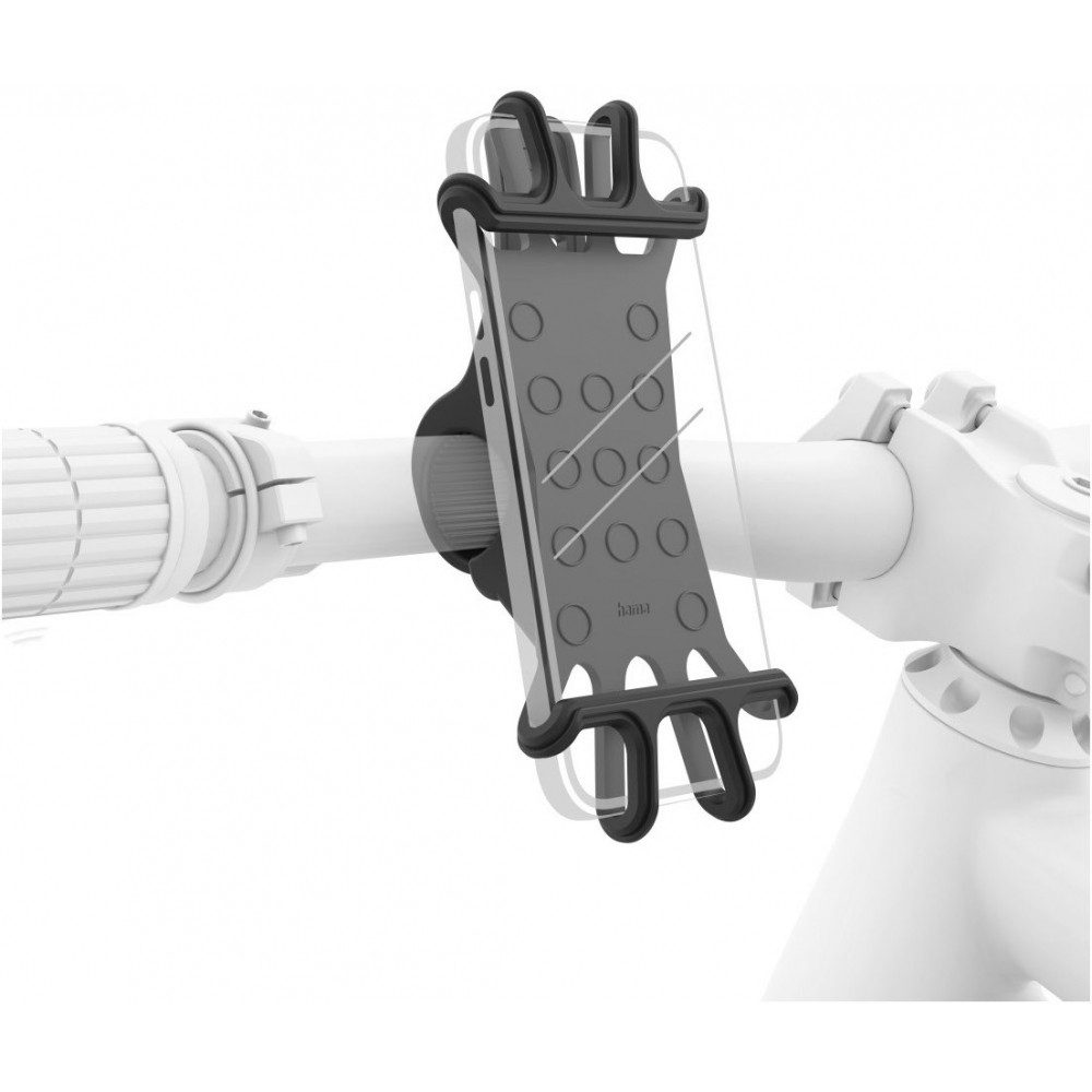 Hama Mobile Phone Holder 00201967 Bicycle Mobile Phone Mount Flexible for Handlebars Black (Flexible Mount for Handlebars)