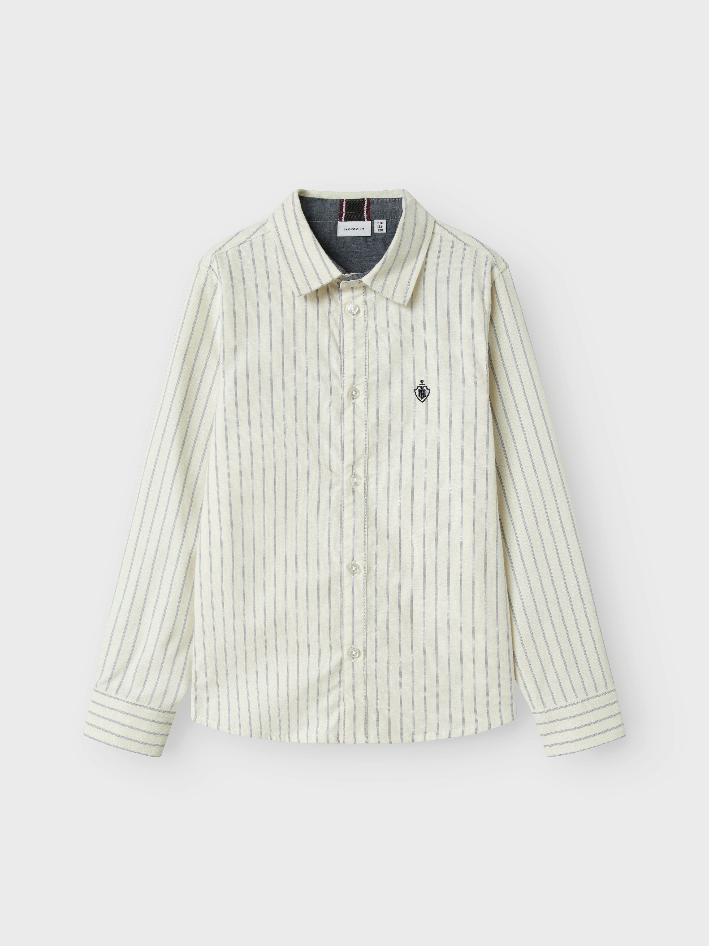 Name It Langarmhemd NKMNEWSA für Jungen mit Knopfleiste und Baumwollkomfort unifarben, casual, regular fit, Baumwolle, Hemdkragen