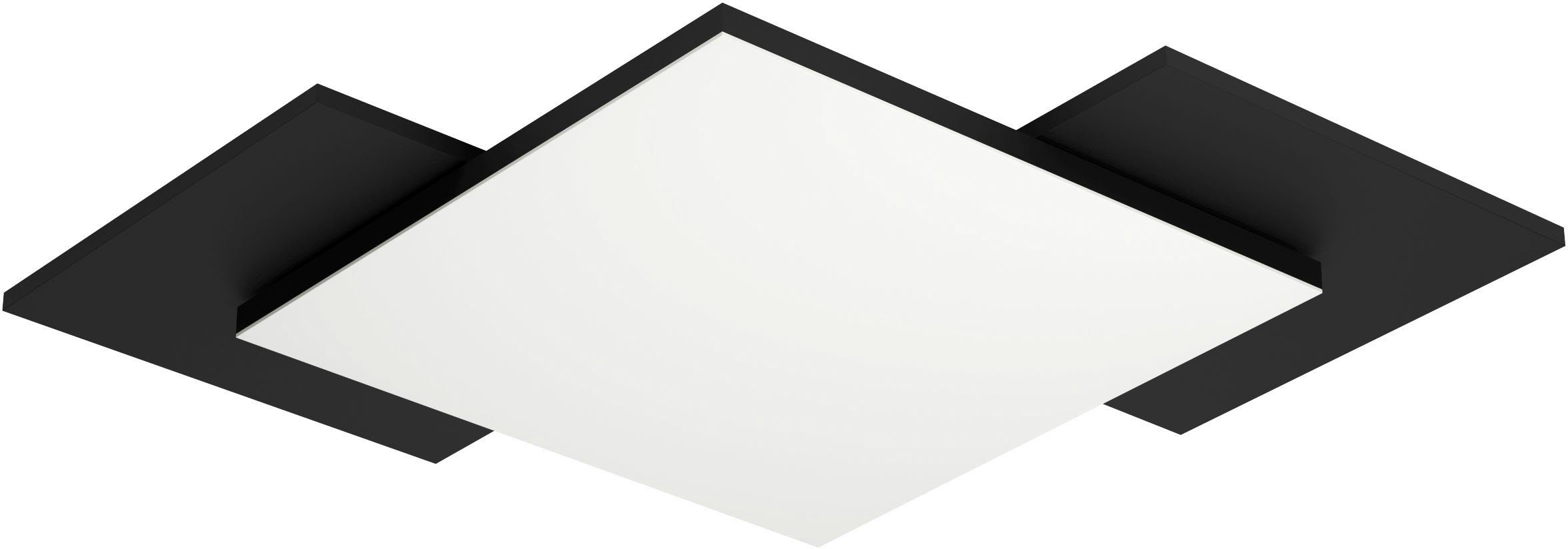 EGLO Deckenleuchte TAMURIA, LED fest integriert, Warmweiß, Deckenleuchte in schwarz und braun aus Stahl, Holz - Warmweiß