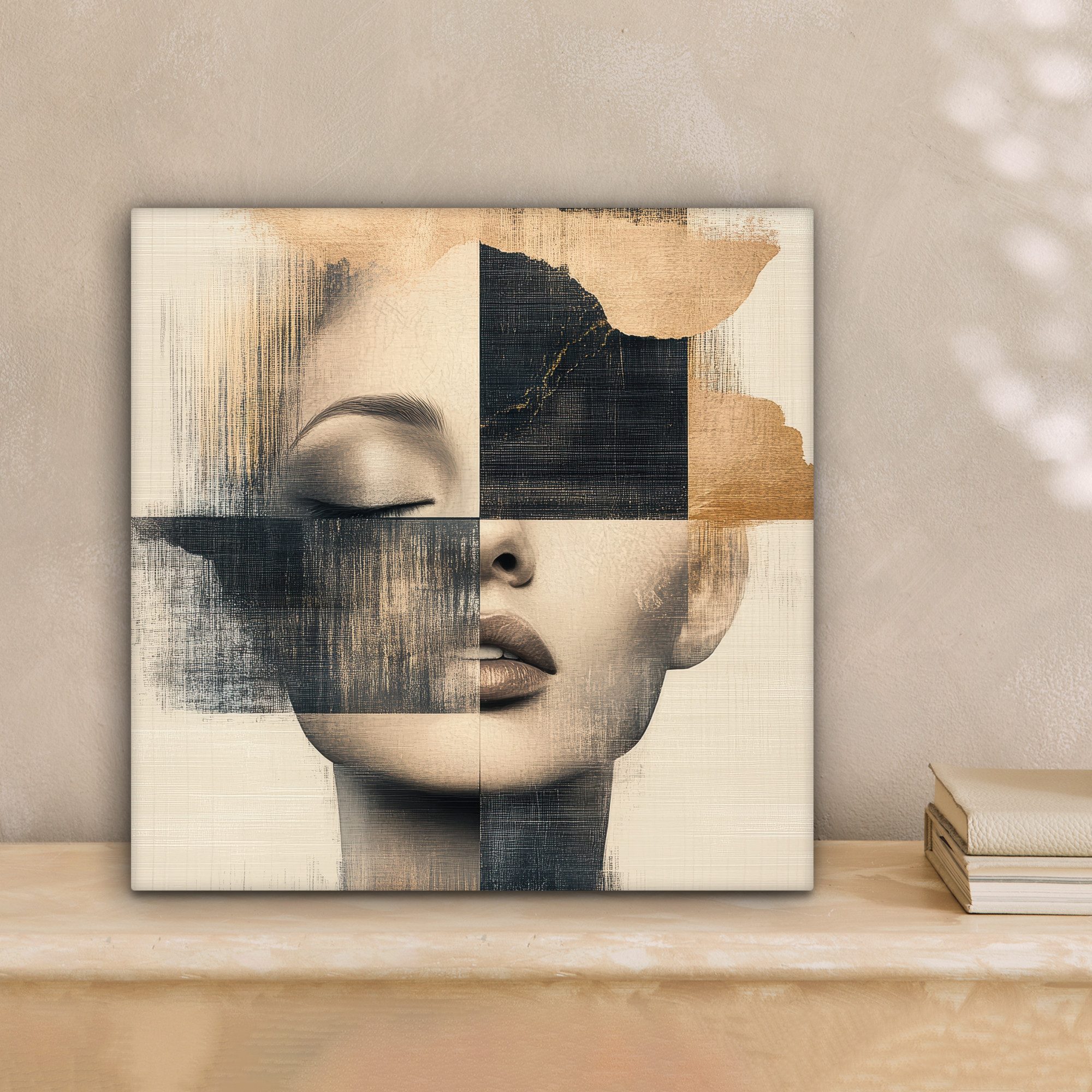 OneMillionCanvasses® Leinwandbild Gold - Frau - Rechtecke, Fotodruck (1 St) günstig online kaufen