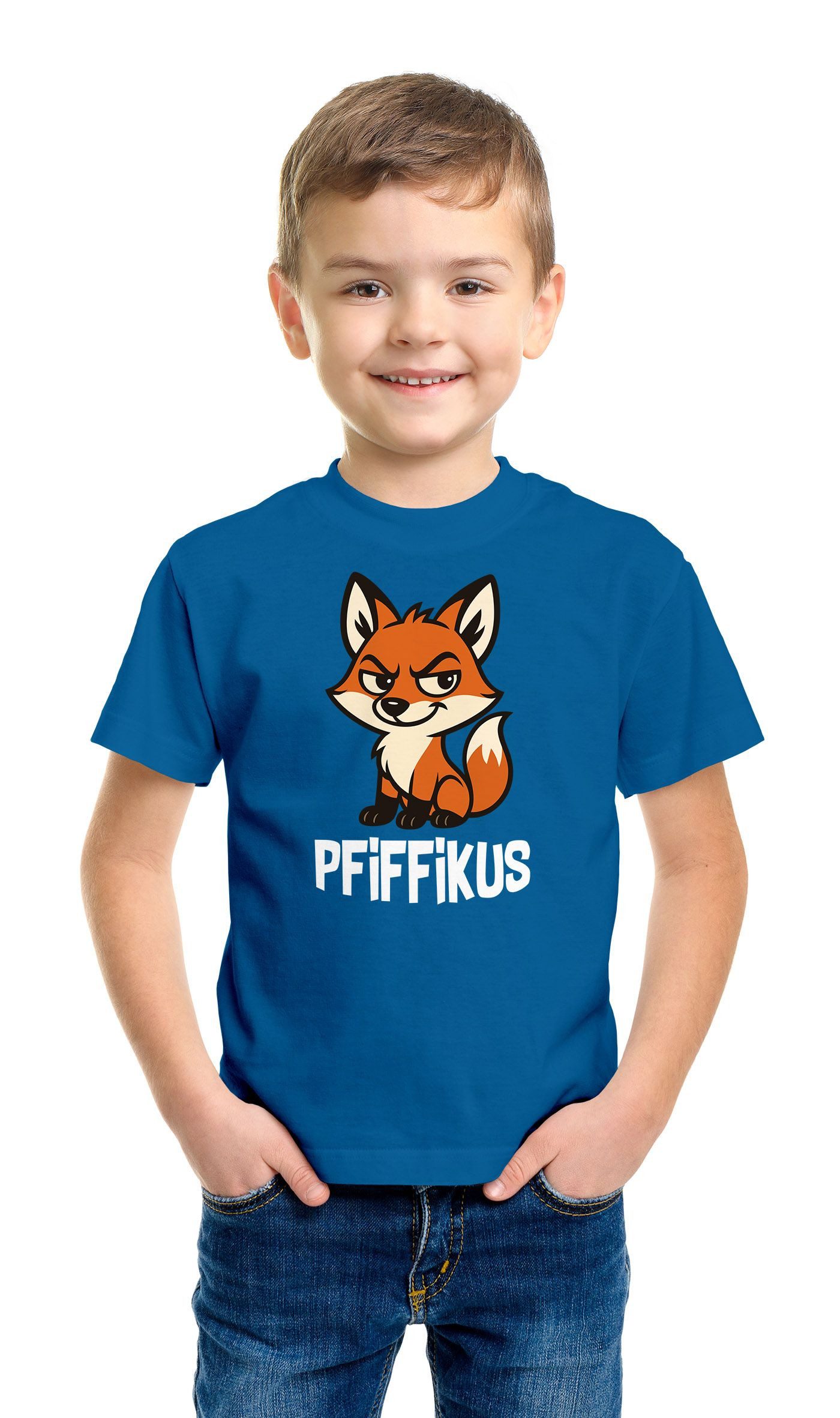 MoonWorks Print-Shirt Kinder T-Shirt Jungen Pfiffikus Witziges Fuchs Tiermotiv Comic Shirt