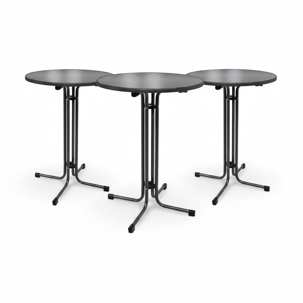 Beautissu Stehtisch (3-St), Beautissu Bellini Stehtisch 60x110cm Schwarz