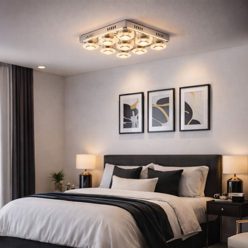 WOFI LED Deckenleuchte, LED-Leuchtmittel fest verbaut, Warmweiß, LED 40,5 Watt Decken Leuchte Metall Beleuchtung Leuchte Wofi