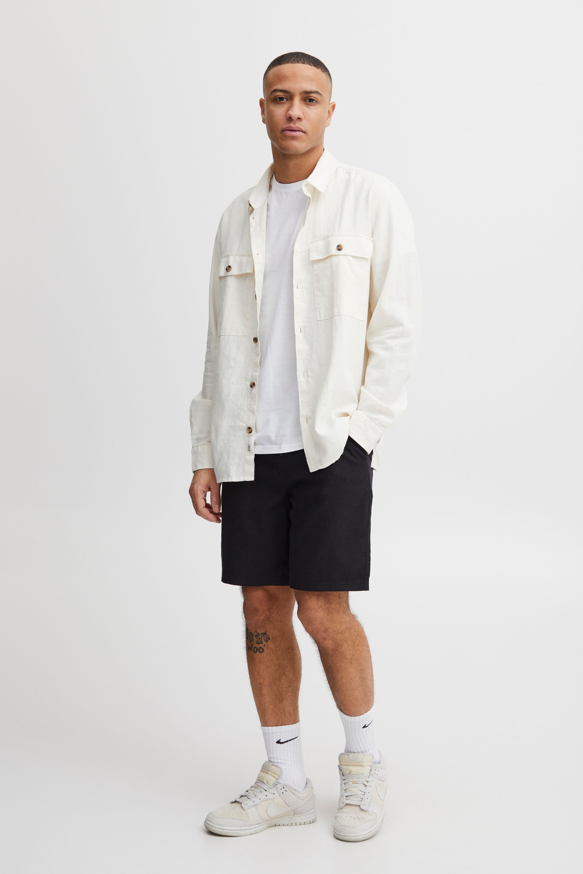 !Solid Shorts SDAurelius Kurze Hose aus Leinenmix