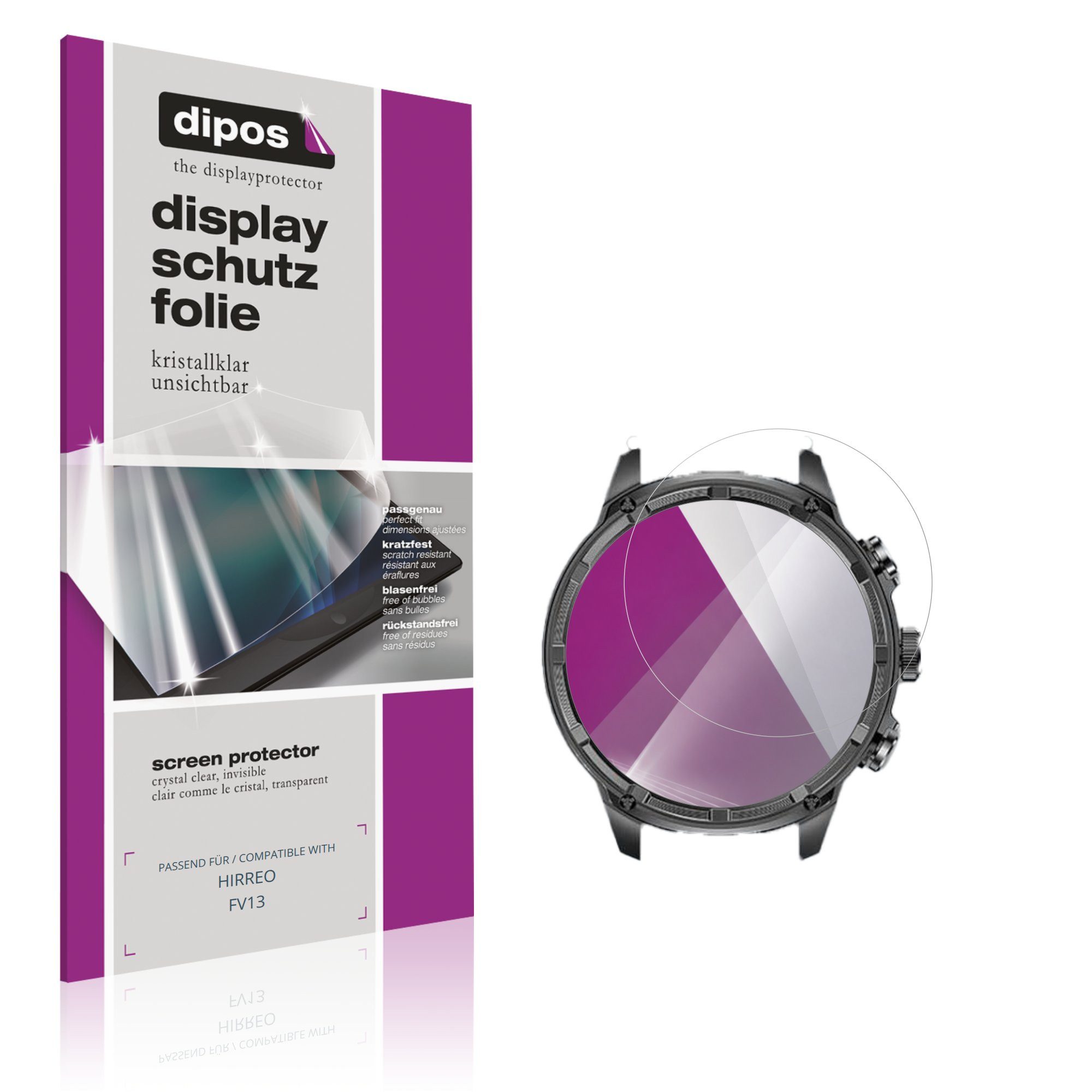 dipos Displayschutzfolie Schutzfolie für HIRREO FV13, 6 Stück, Displayschutz Schutz Folie Made in Germany