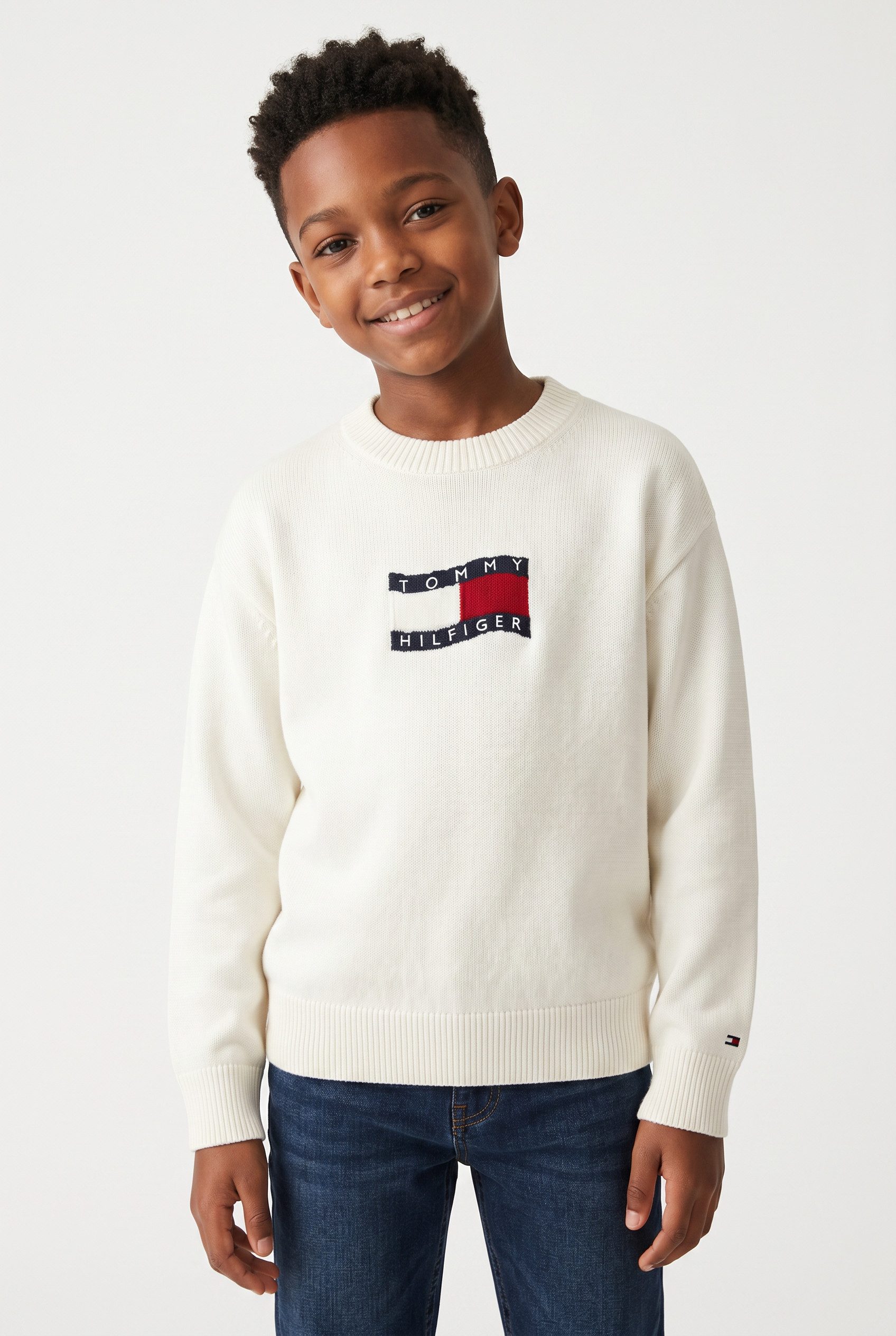 Tommy Hilfiger WAVY FLAG SWEATER LS Kinder bis 16 Jahre, Rundhals