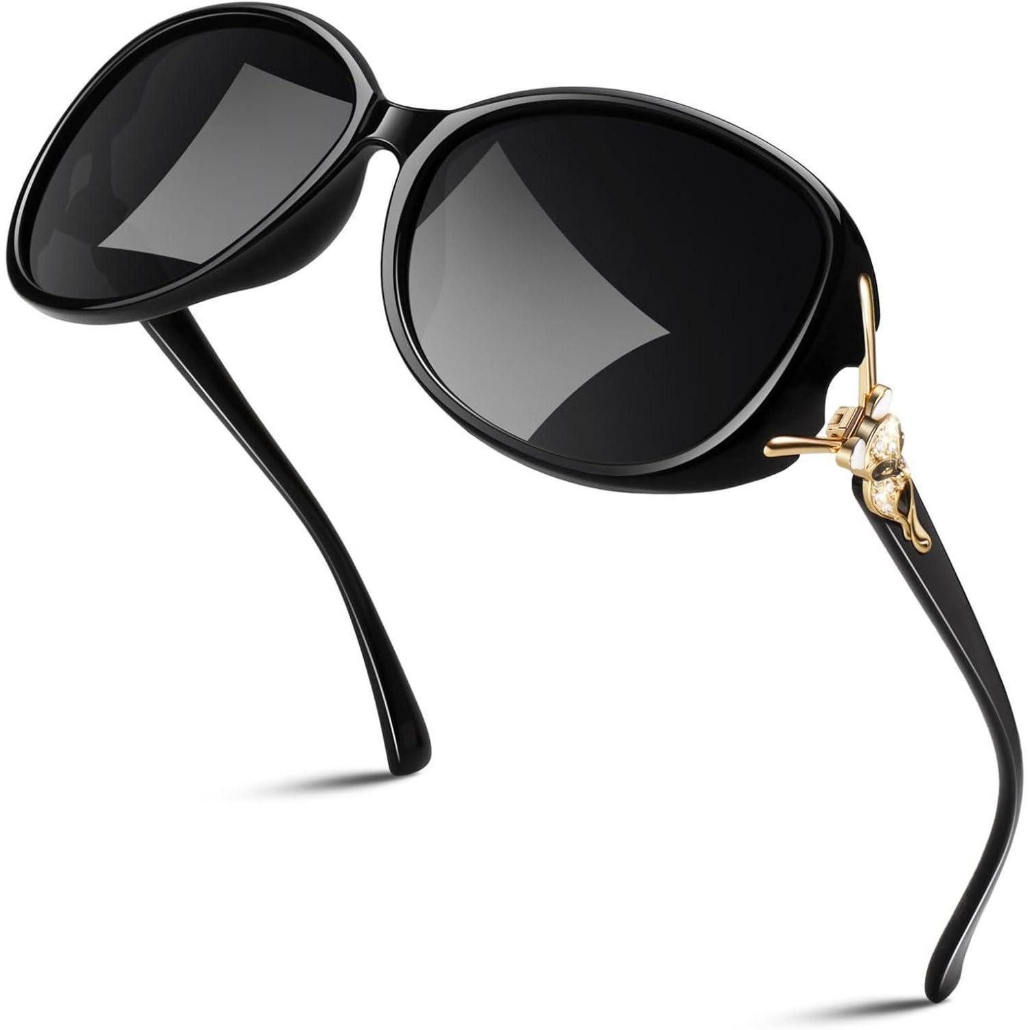LuxusKollektion Retrosonnenbrille Sonnenbrille Damen polarisiert Schwarz Rahmen Farbverlauf Grau Linse