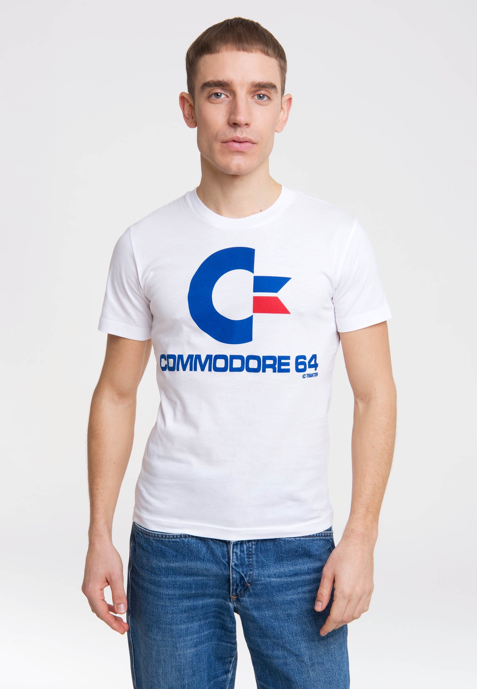 LOGOSHIRT T-Shirt Commodore C64 Logo mit Commodore-Logo