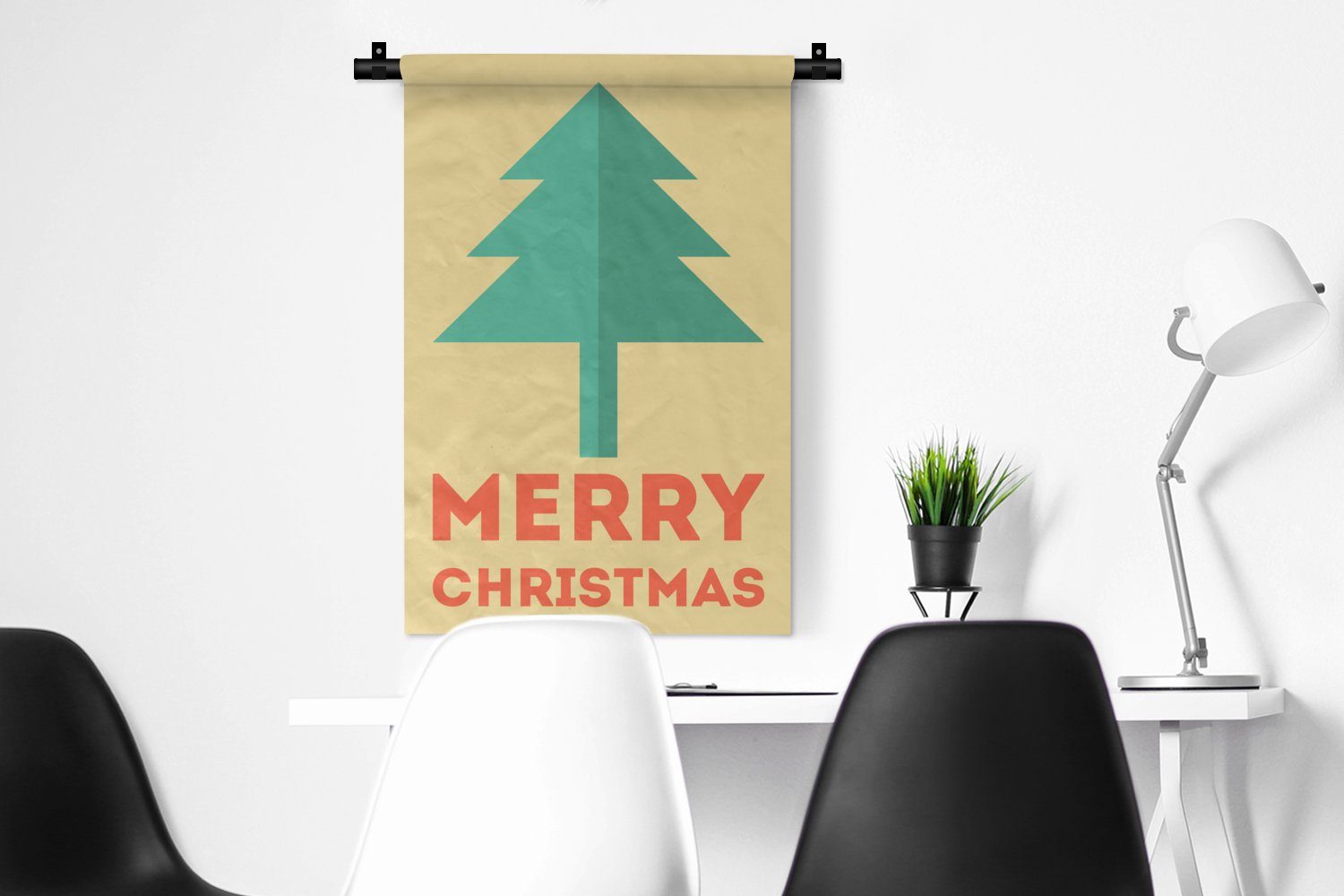MuchoWow Wanddekoobjekt Weihnachten für Zitate Wandbehang, Schlafzimmer, Kleid, - Wanddeko Frohe, Kinderzimmer Illustration - Wohnzimmer, - - Weihnachtsbaum