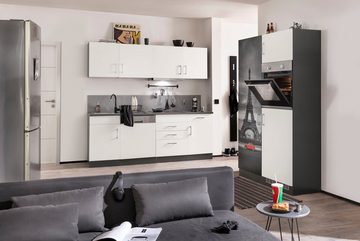 HELD MÖBEL Küchenzeile Paris, mit E-Geräten, Breite 340 cm, wahlweise mit Induktionskochfeld