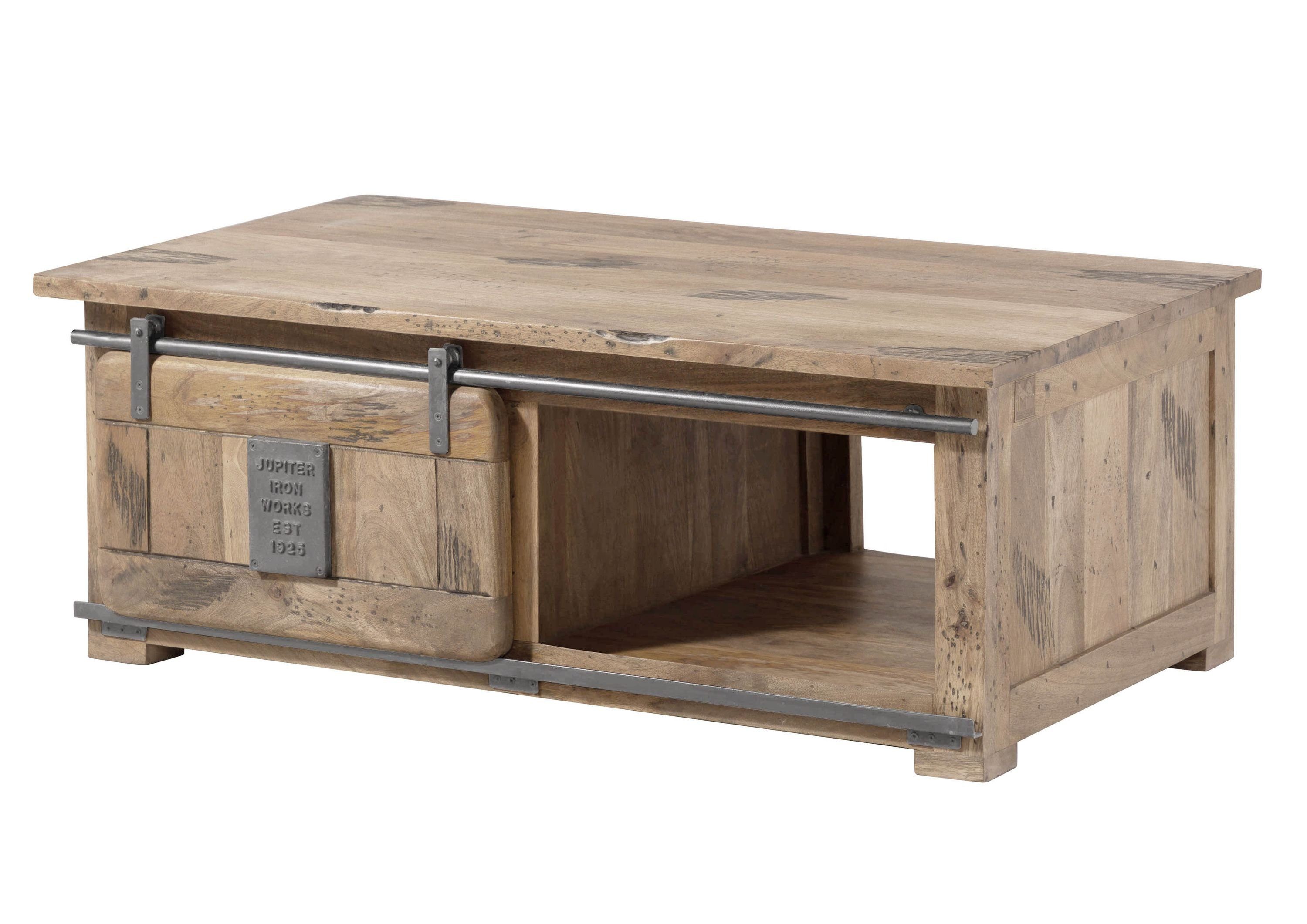 Massivmoebel24 Couchtisch RAILWAY (Massivholz, Massivholztisch), Couchtisch günstig online kaufen