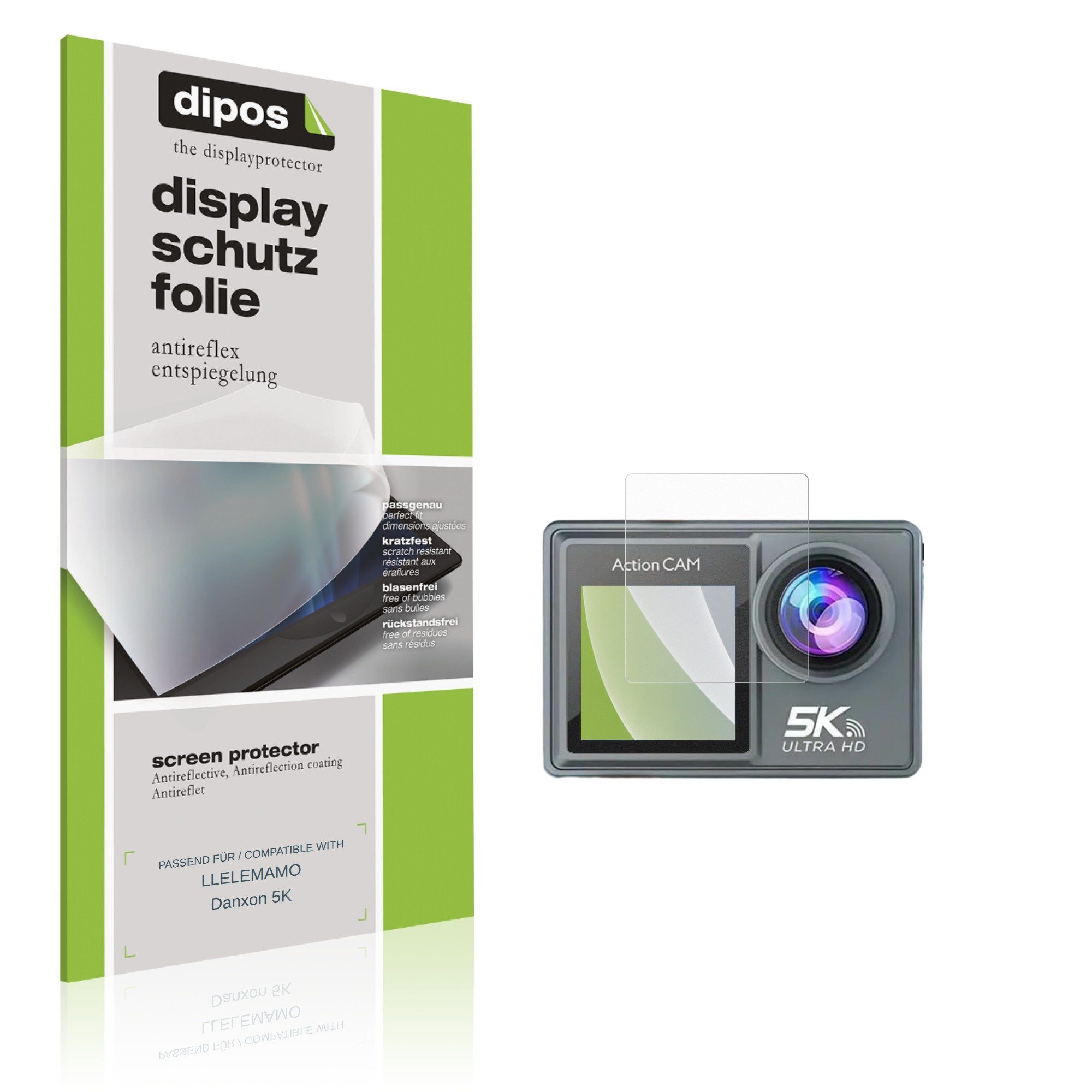 dipos Displayschutzfolie Schutzfolie für LLELEMAMO Danxon 5K Aussenseite, 4 Stück, Displayschutz Schutz Folie Made in Germany