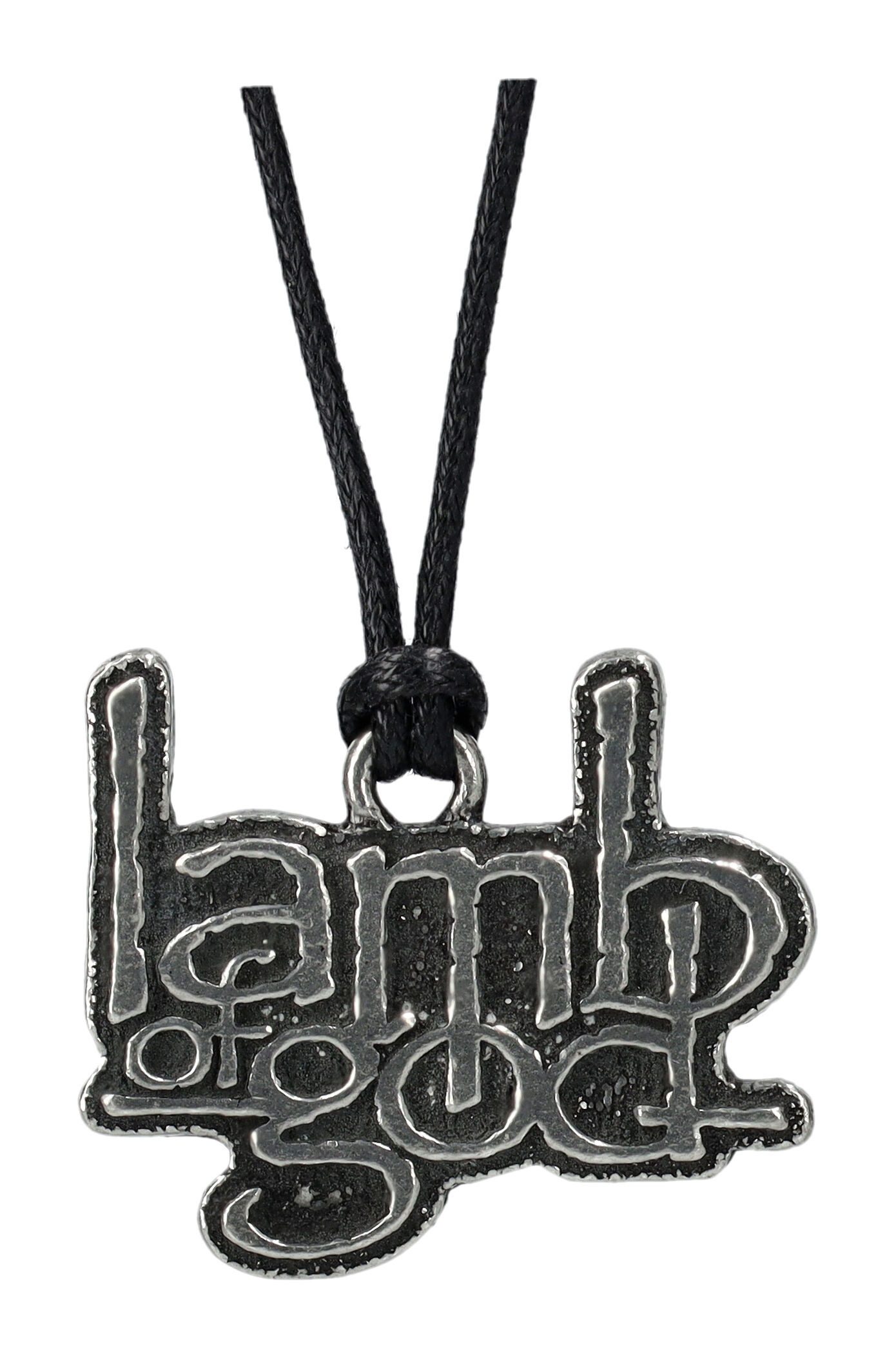 Figuren Shop GmbH Kette mit Anhänger Lamb of God Halskette – Band-Logo Anhänger aus Hartzinn 3,5 cm Kette