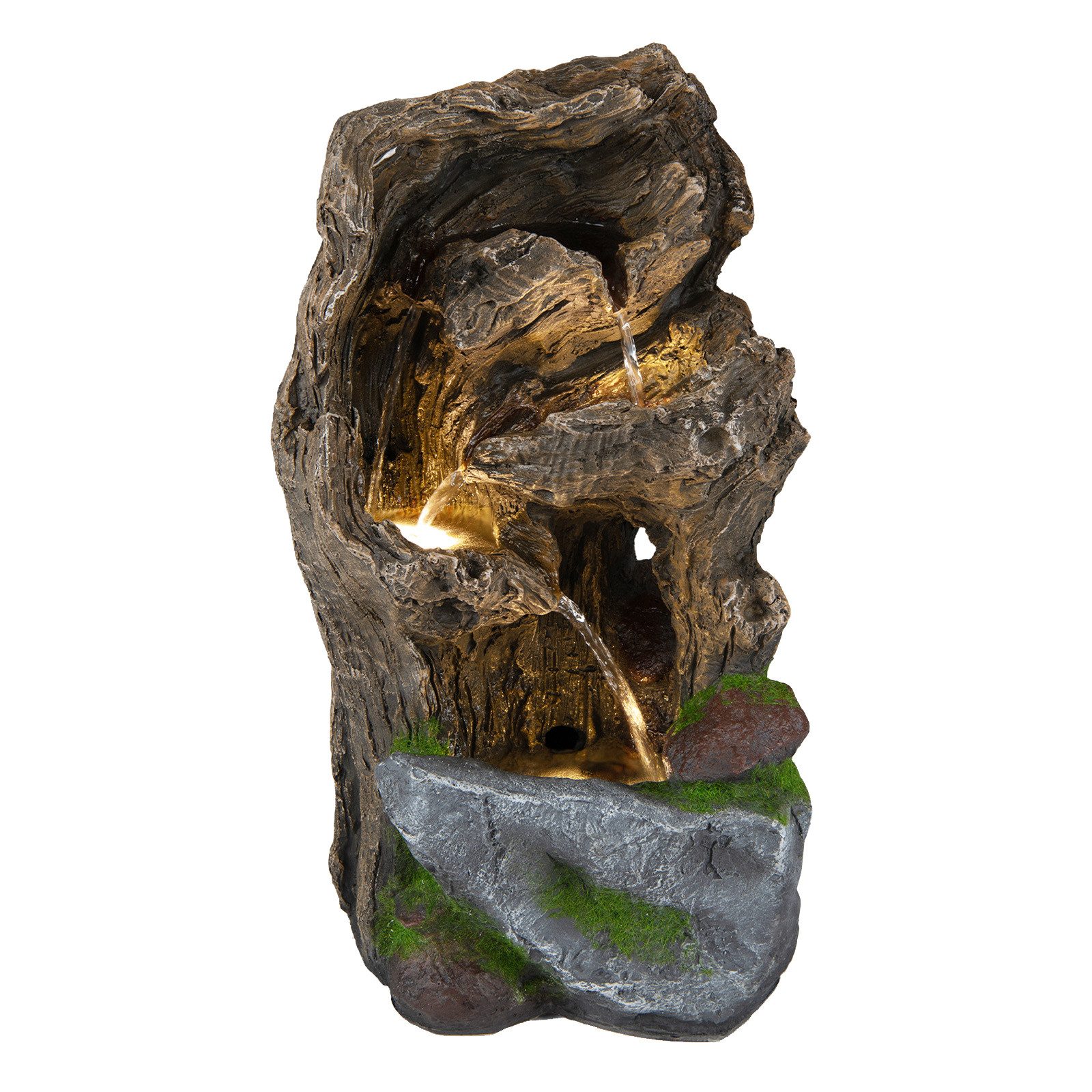 COSTWAY Zimmerbrunnen, 4-stufiger Springbrunnen mit LED-Beleuchtung & Pumpe