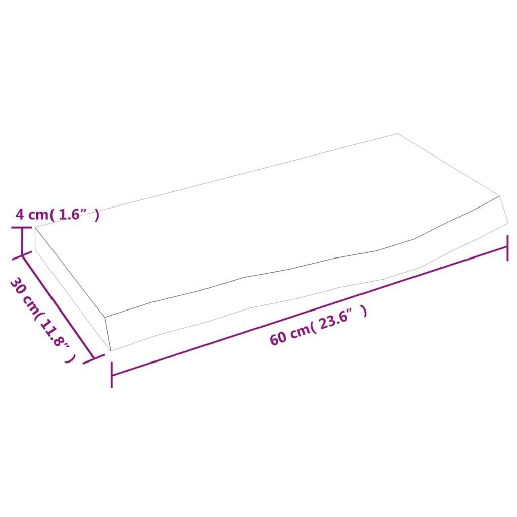 Wandregal furnicato Eiche Massivholz Unbehandelt 60x30x(2-4) cm