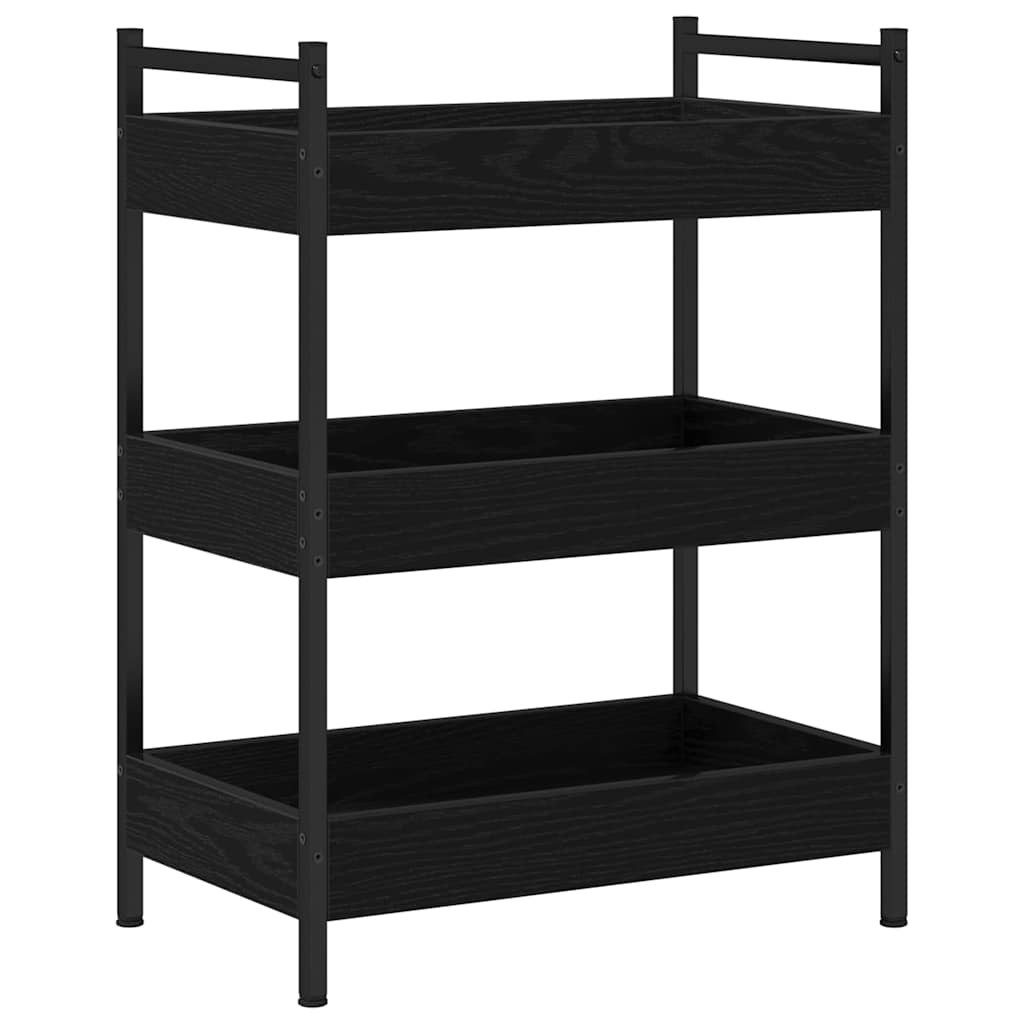 vidaXL Küchenwagen Küchentrolley Schwarz Eichen-Optik 50 x 30 x 70 cm, (1 St) – Bild 5 von 5