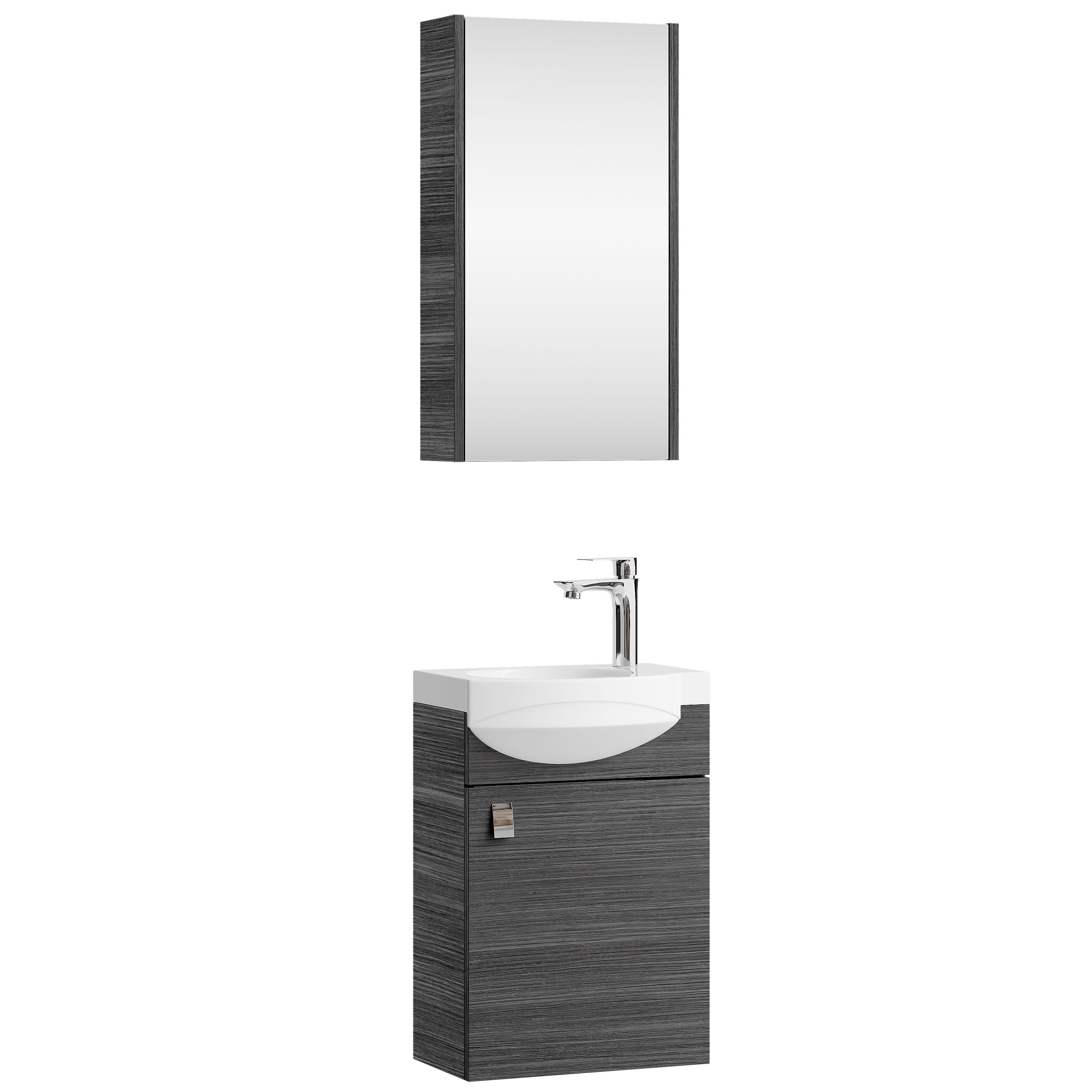Planetmöbel Badmöbel-Set Waschtischunterschrank mit Spiegelschrank 40cm, günstig online kaufen