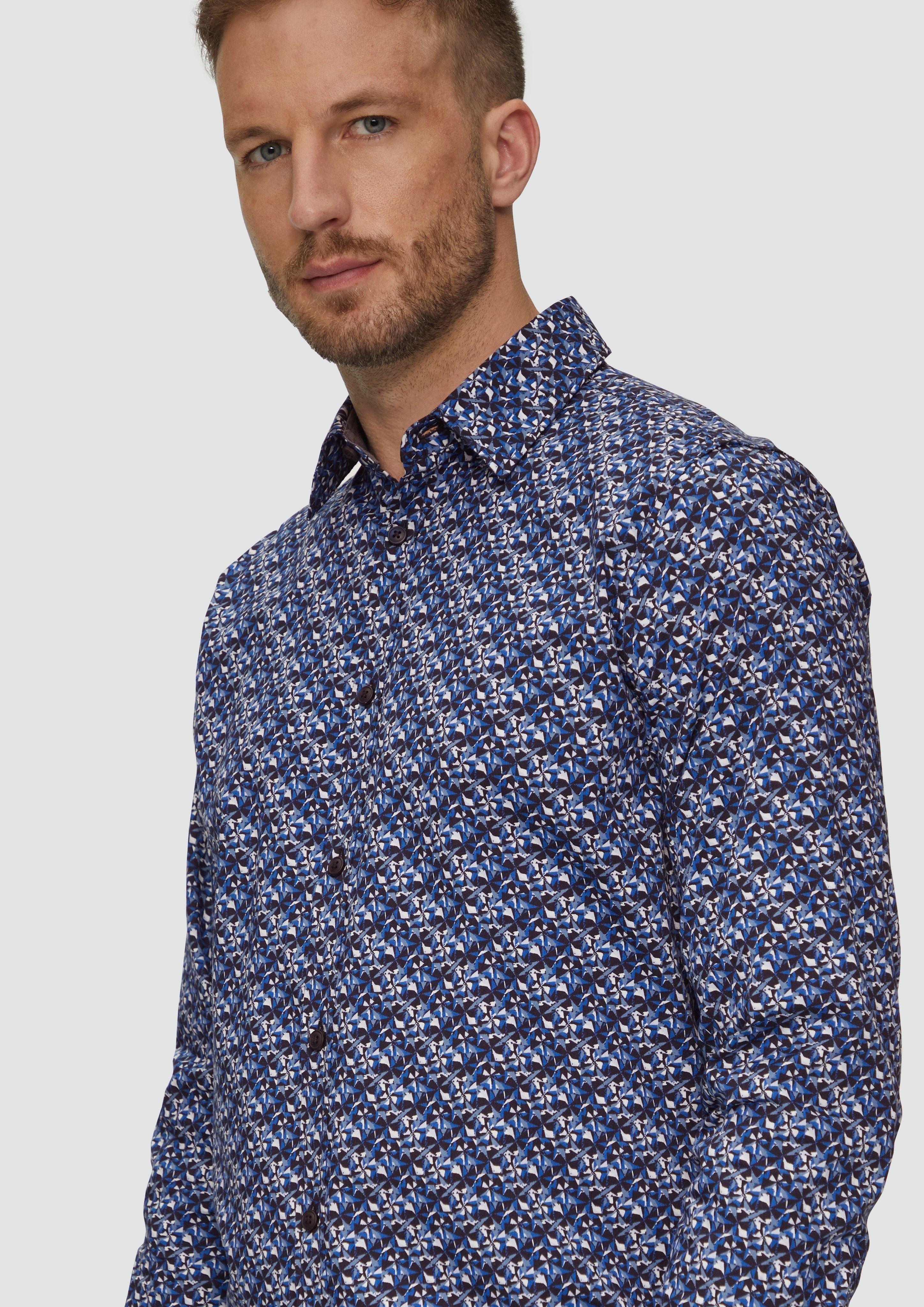 s.Oliver Langarmhemd Slim Fit: Popeline-Hemd mit günstig online kaufen