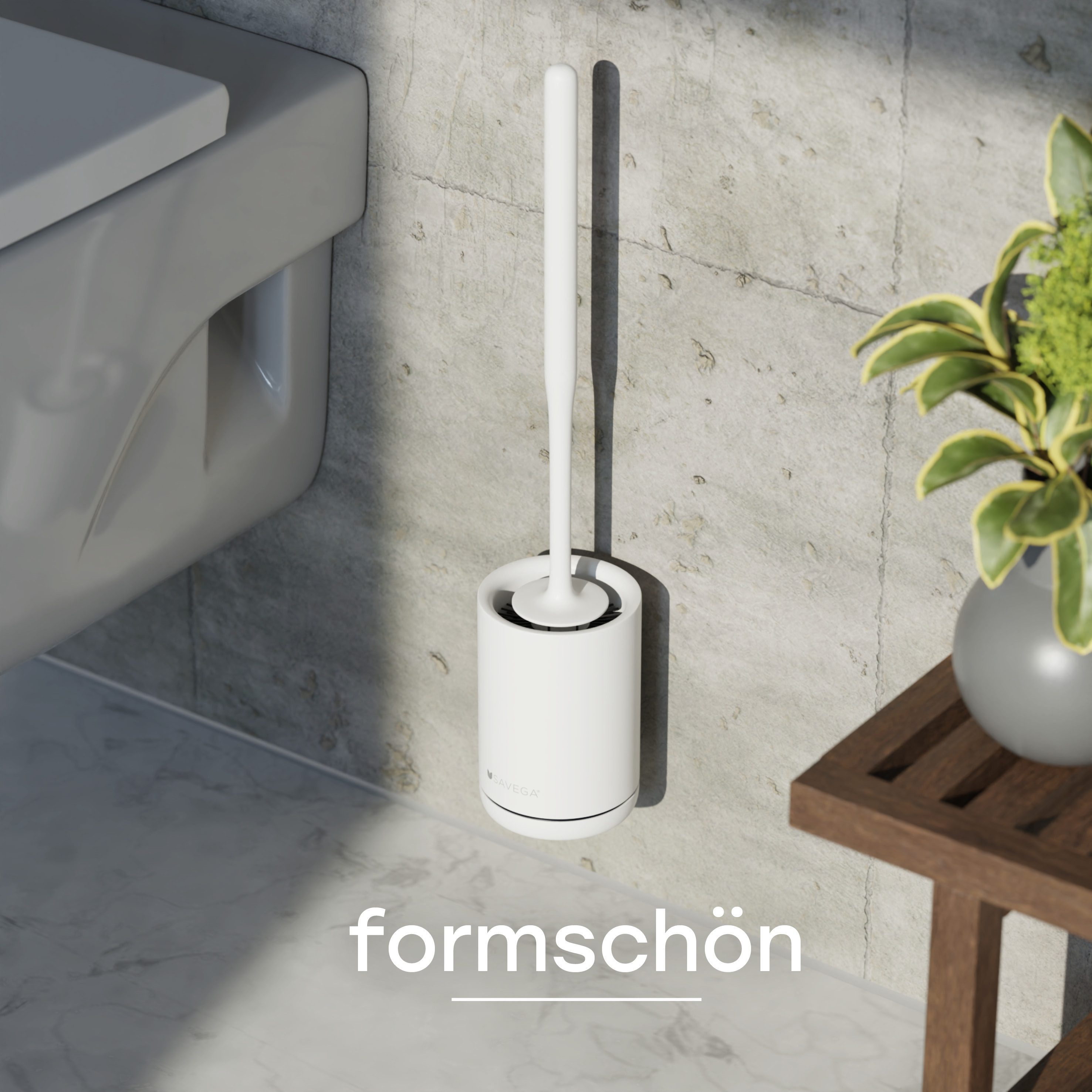 SAVEGA WC-Reinigungsbürste SAVEGA - Klobürste aus Silikon - Wandmontage, Fliesen, (Packung, 3-tlg), platzsparende Wandmontage,antibakterielle Eigenschaften – Bild 4 von 5
