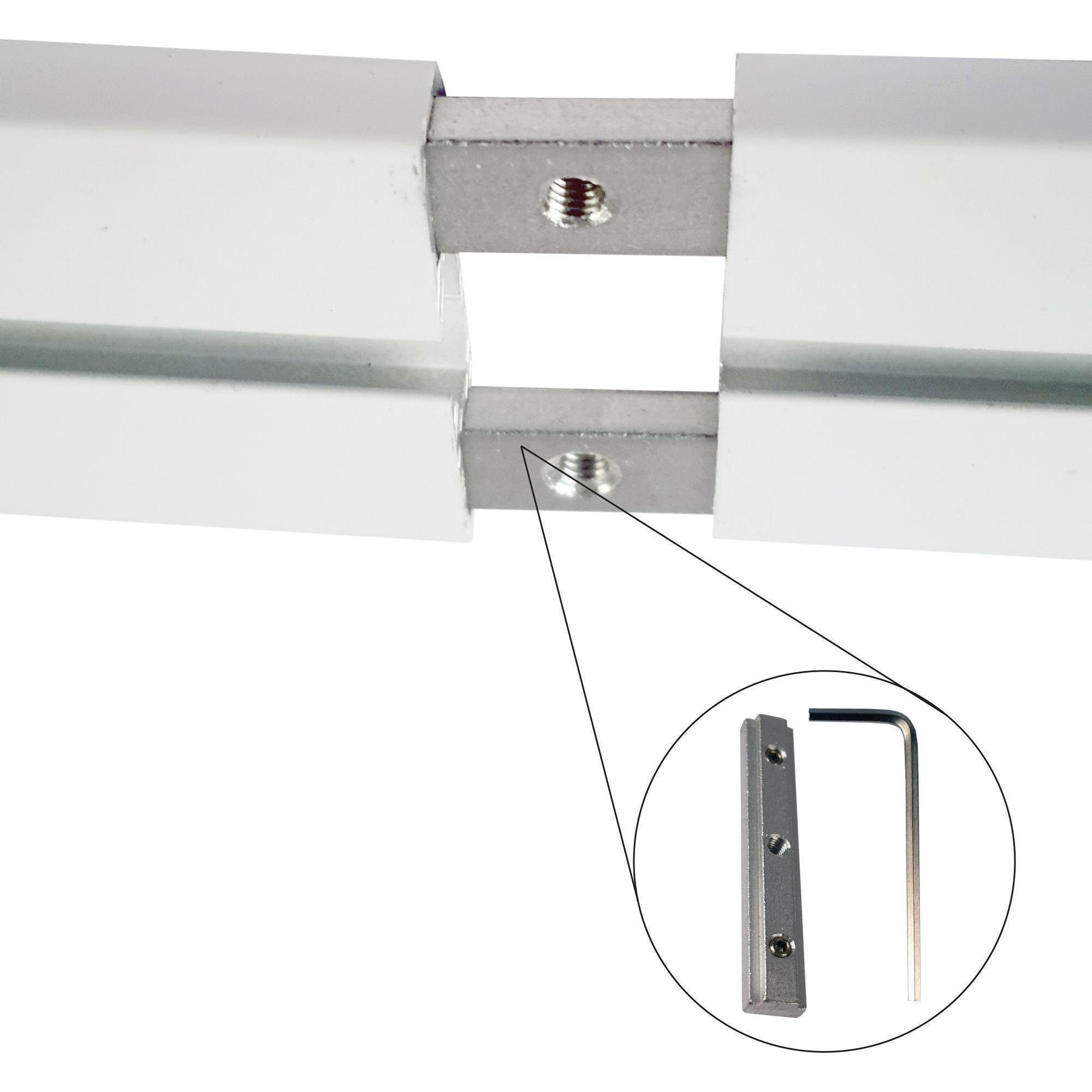 Bestlivings Gardinenschiene, 1-läufig, Fixmaß, verschraubt, Flache Aluminium Schiene (7mm), Längen bis 480cm, (4x120cm) – Bild 2 von 5