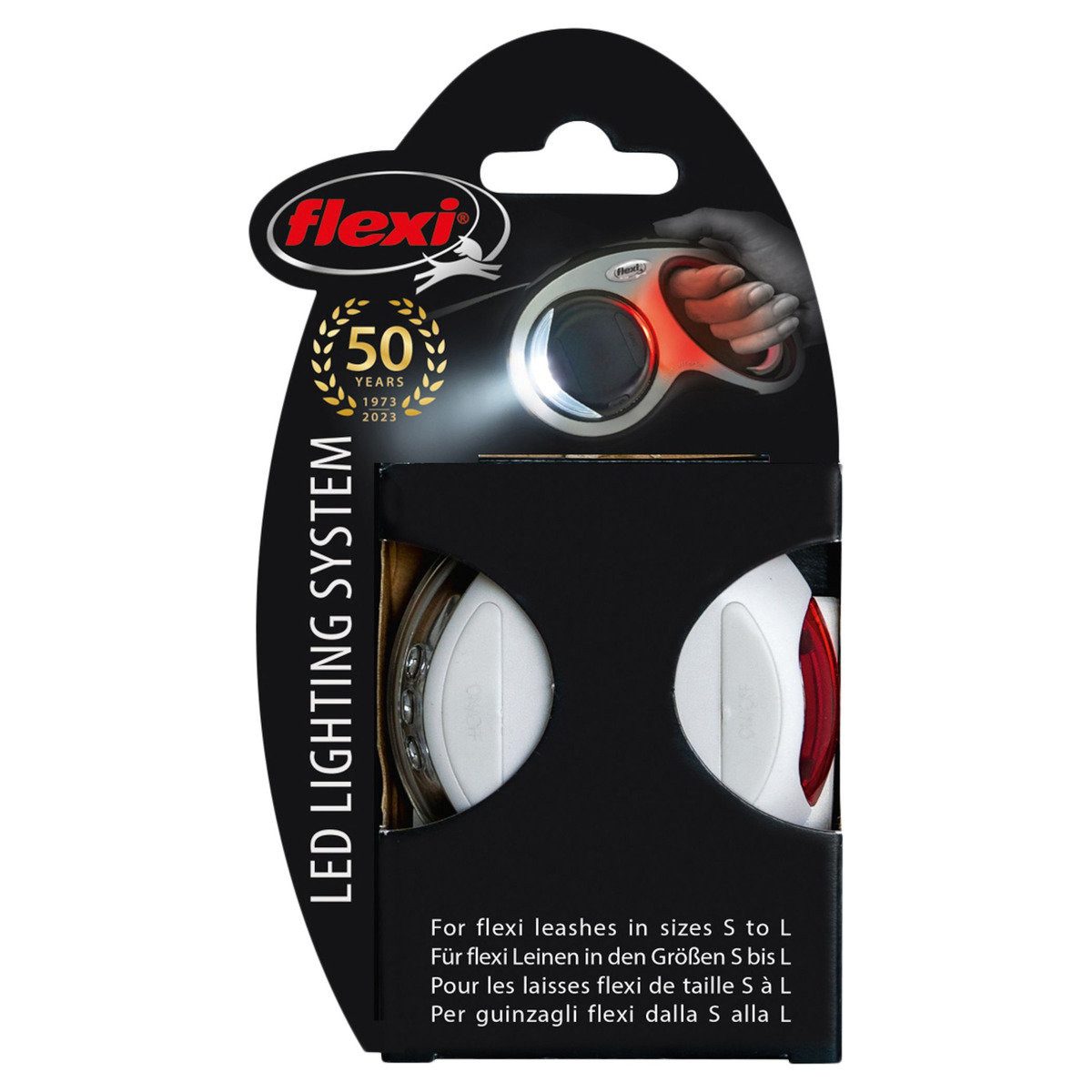 flexi Rollleine LED Lighting System hellgrau