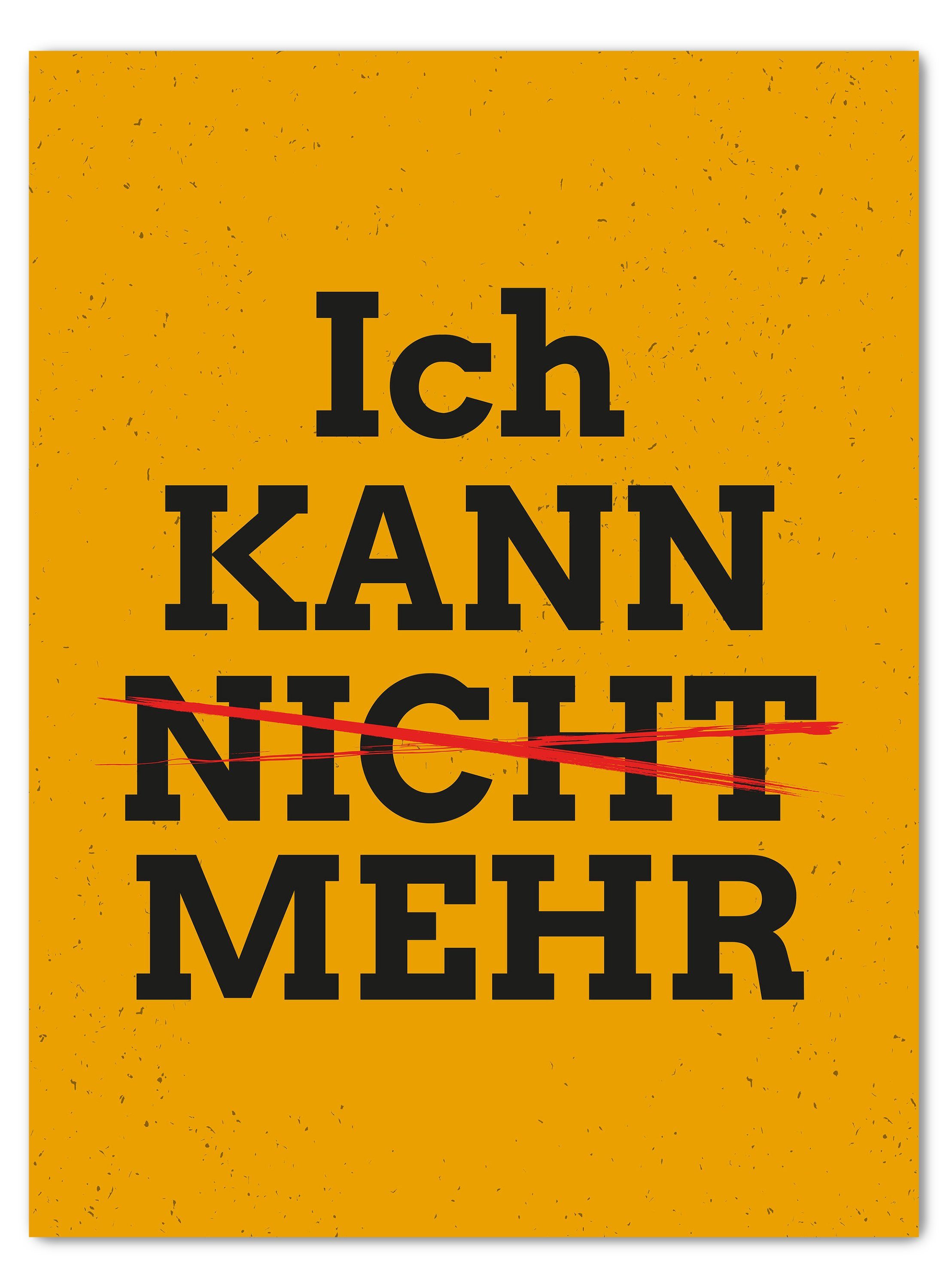 wandmotiv24 Leinwandbild Motivation, Hochformat, ich kann mehr, Gelb