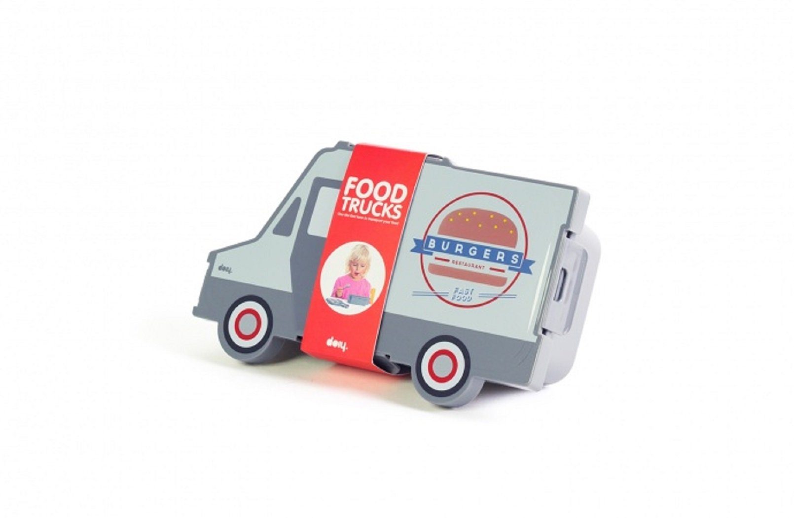 Burger (1-tlg) Lunchbox Grau DOIY BPA-freier Kunststoff, DYFOODTBU, Lunchbox Truck