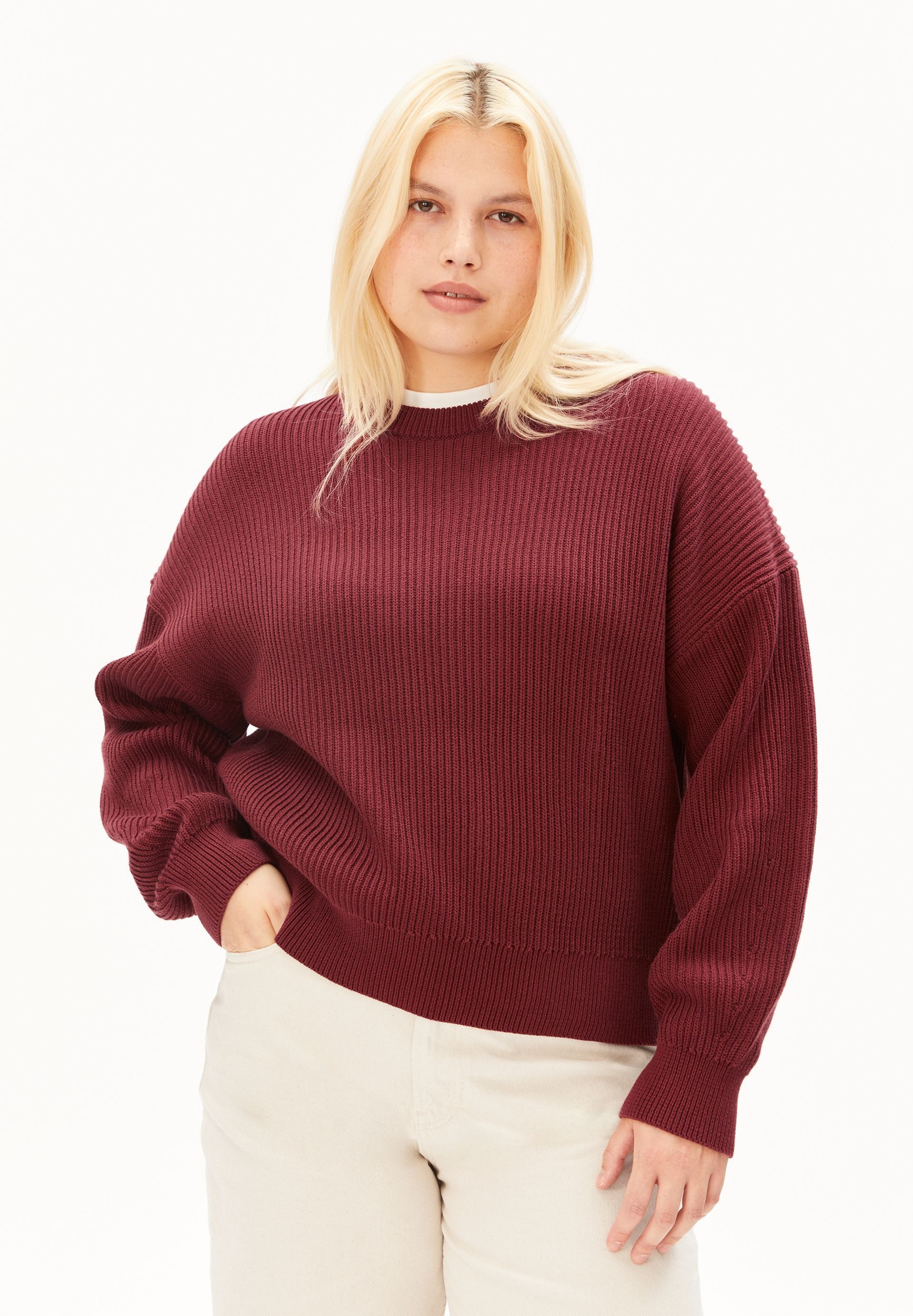 Armedangels Strickpullover VANISÉ RIB Strickpullover aus 100% Bio-Baumwolle Loose Fit